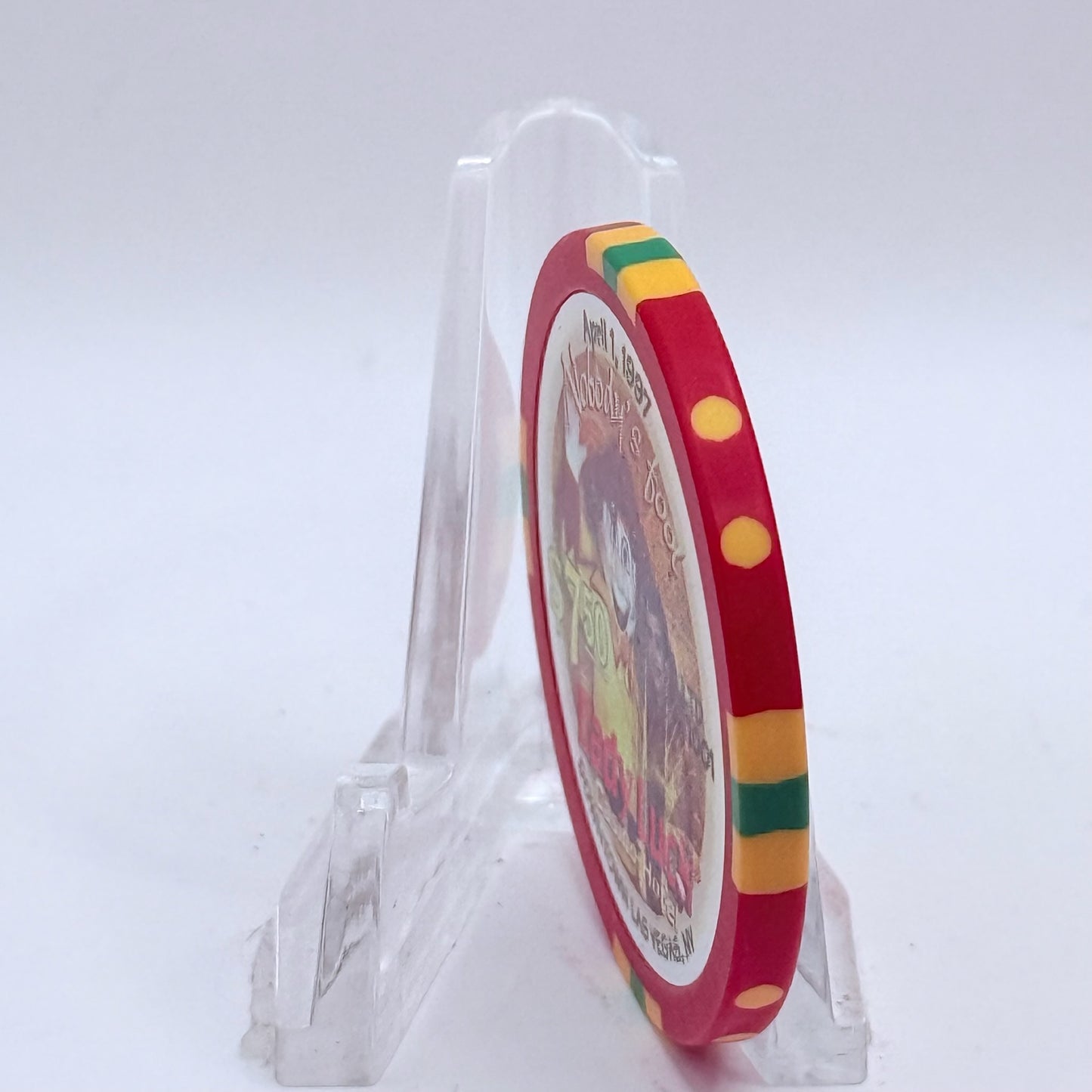 Lady Luck Las Vegas Nevada 1997 'April Fools' LE $7.50 Casino Chip N8666