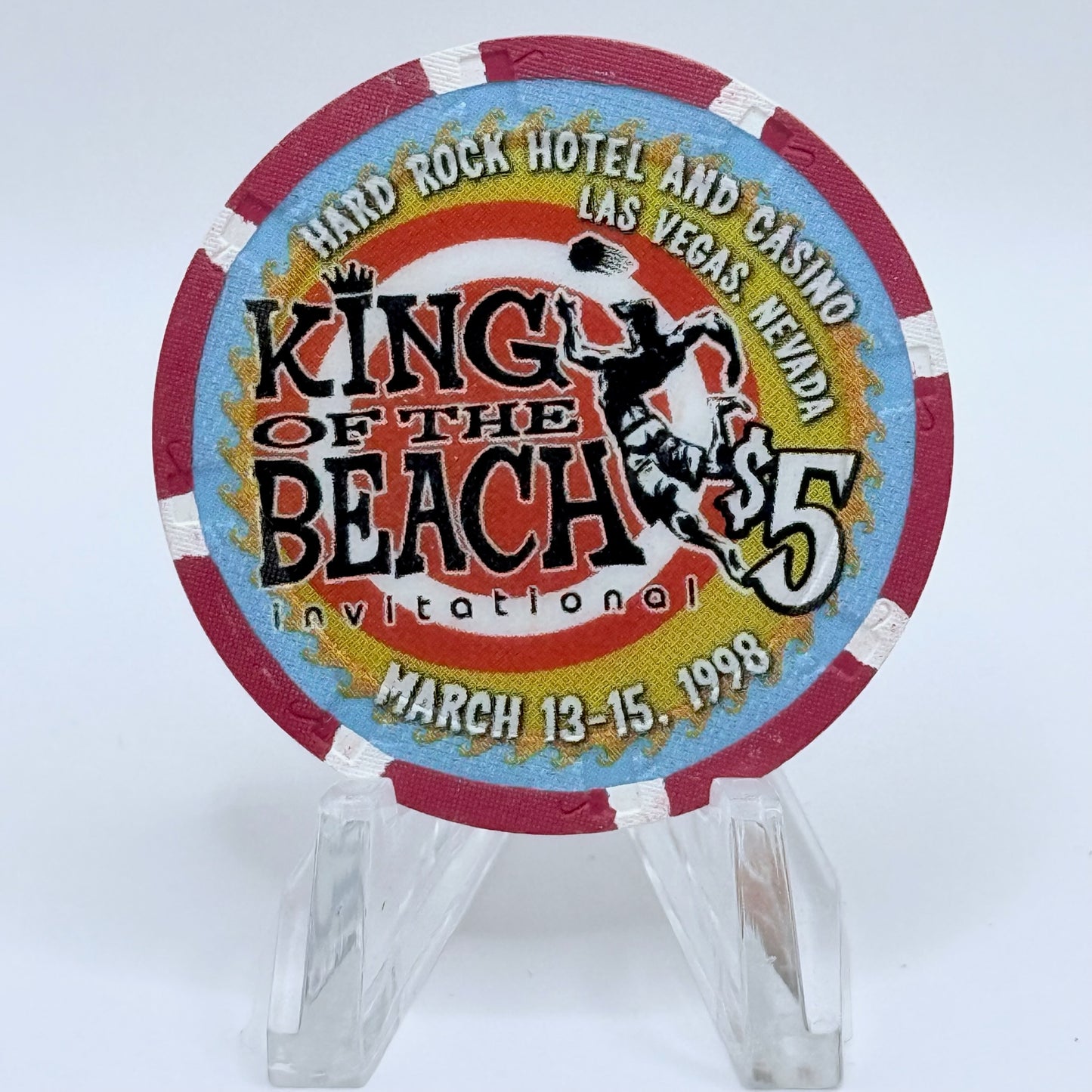 Hard Rock - Las Vegas Las Vegas Nevada 1998 'King of the Beach' LE $5 Casino Chip N9855
