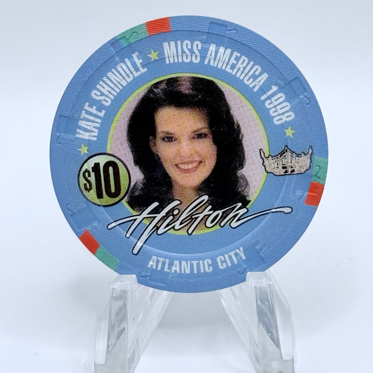 Atlantic City Hilton Atlantic City New Jersey 1998 'Miss America' LE $10 Casino Chip