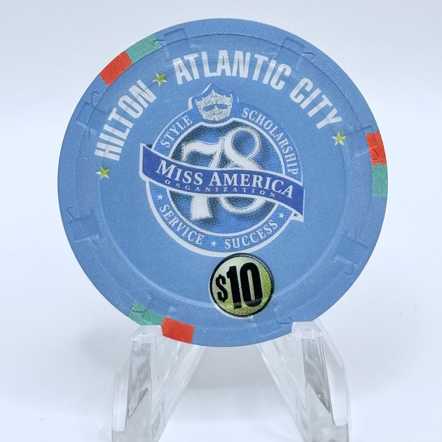 Atlantic City Hilton Atlantic City New Jersey 1998 'Miss America' LE $10 Casino Chip