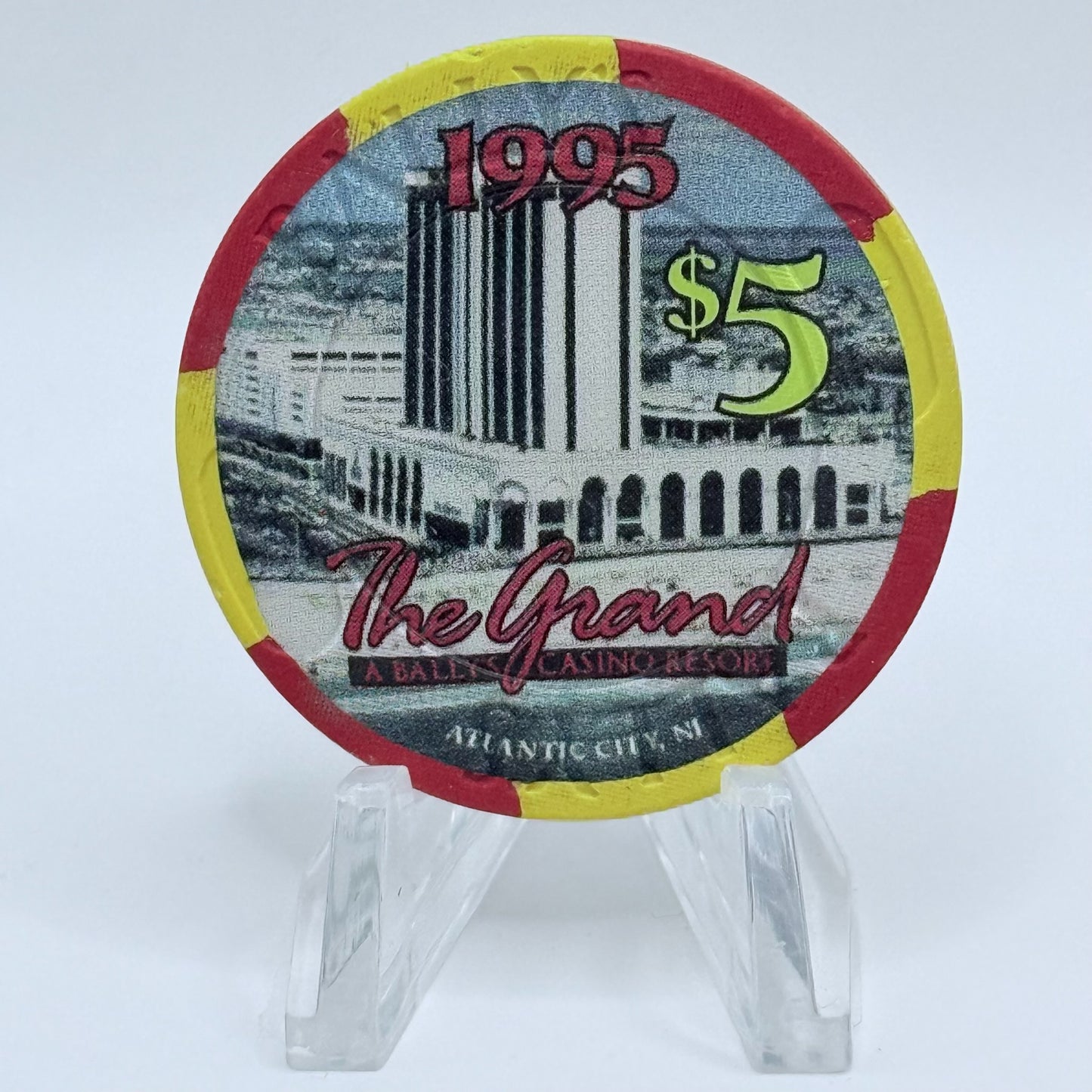 Bally's Grand Atlantic City New Jersey 1995 'Happy New Year' LE $5 Casino Chip