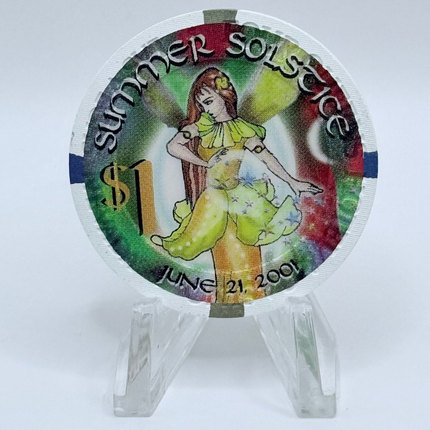 Four Queens Las Vegas Nevada 2001 'Summer Solstice'LE $1 Casino Chip V7066