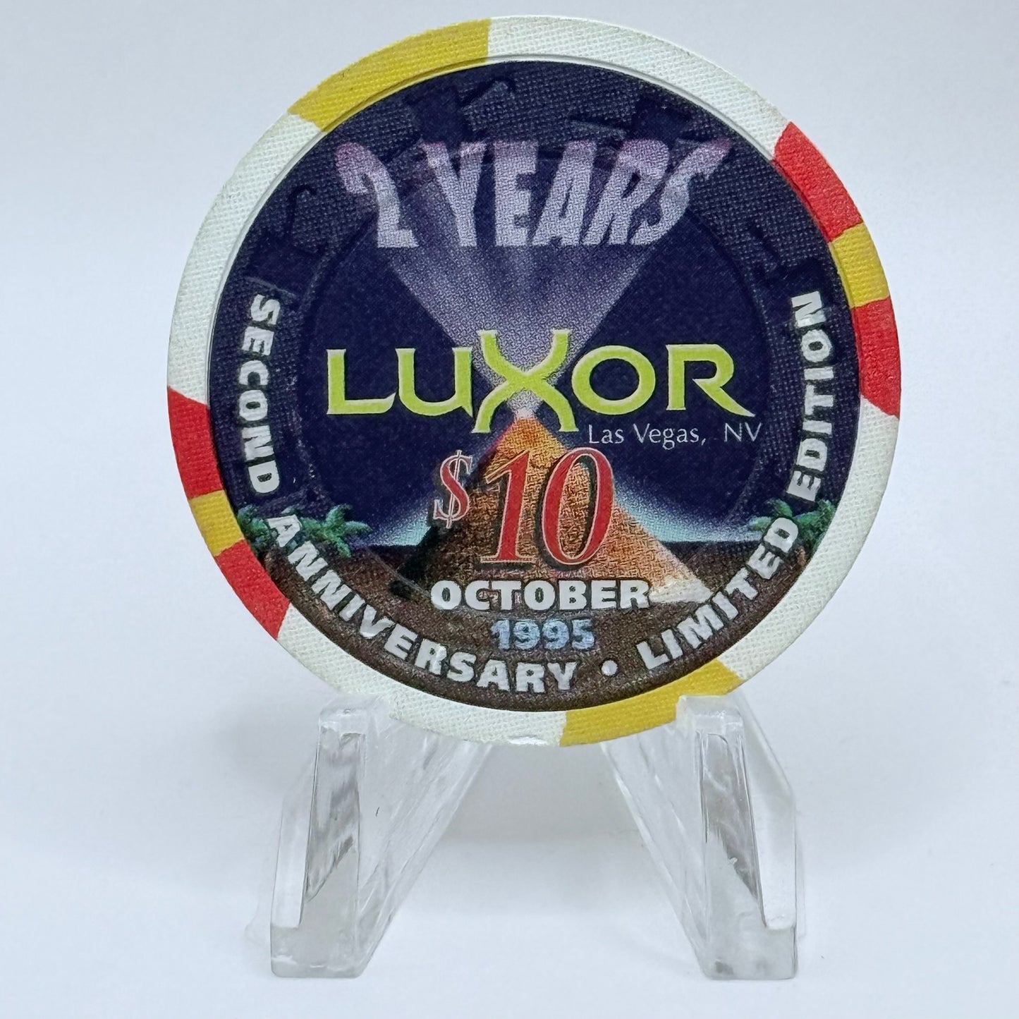Luxor Las Vegas Nevada 1995 LE $10 Casino Chip N2560