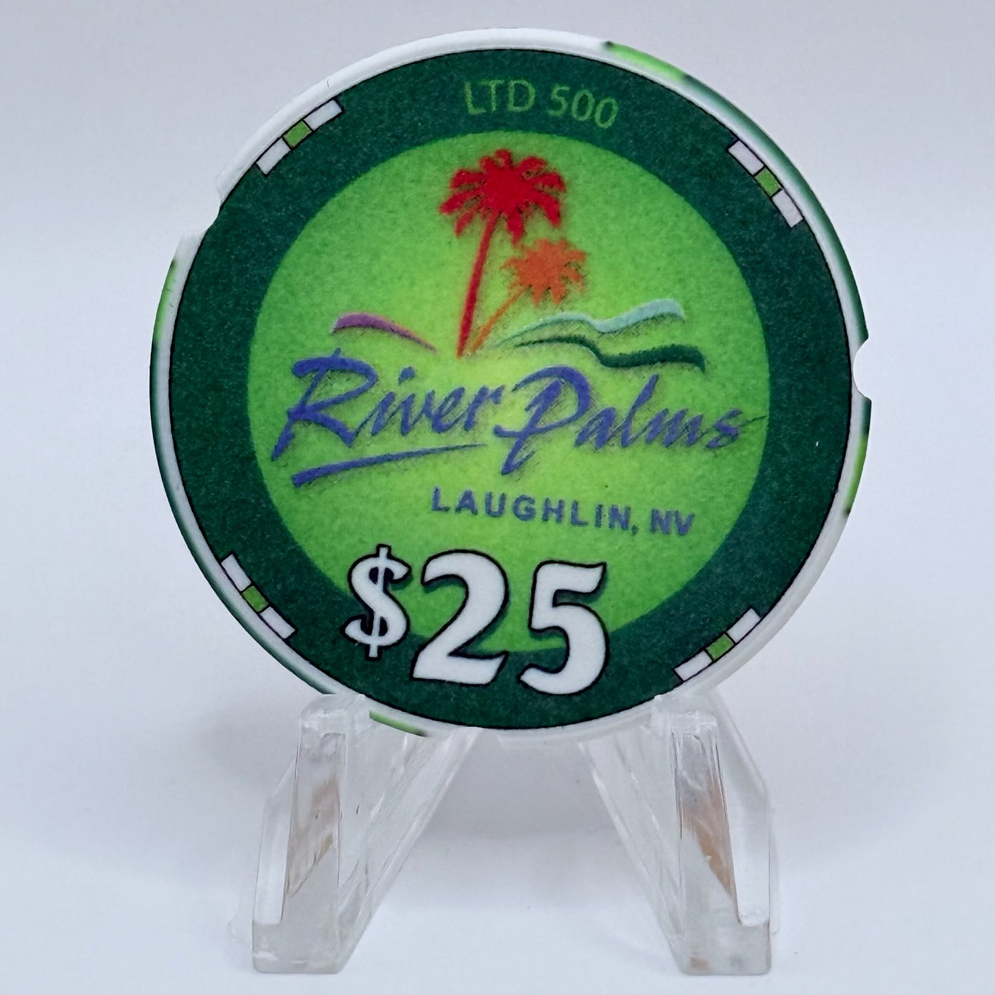 River Palms Laughlin Nevada 2009 'Laughlin River Run' LE $25 Casino Chip E9187 - Notched