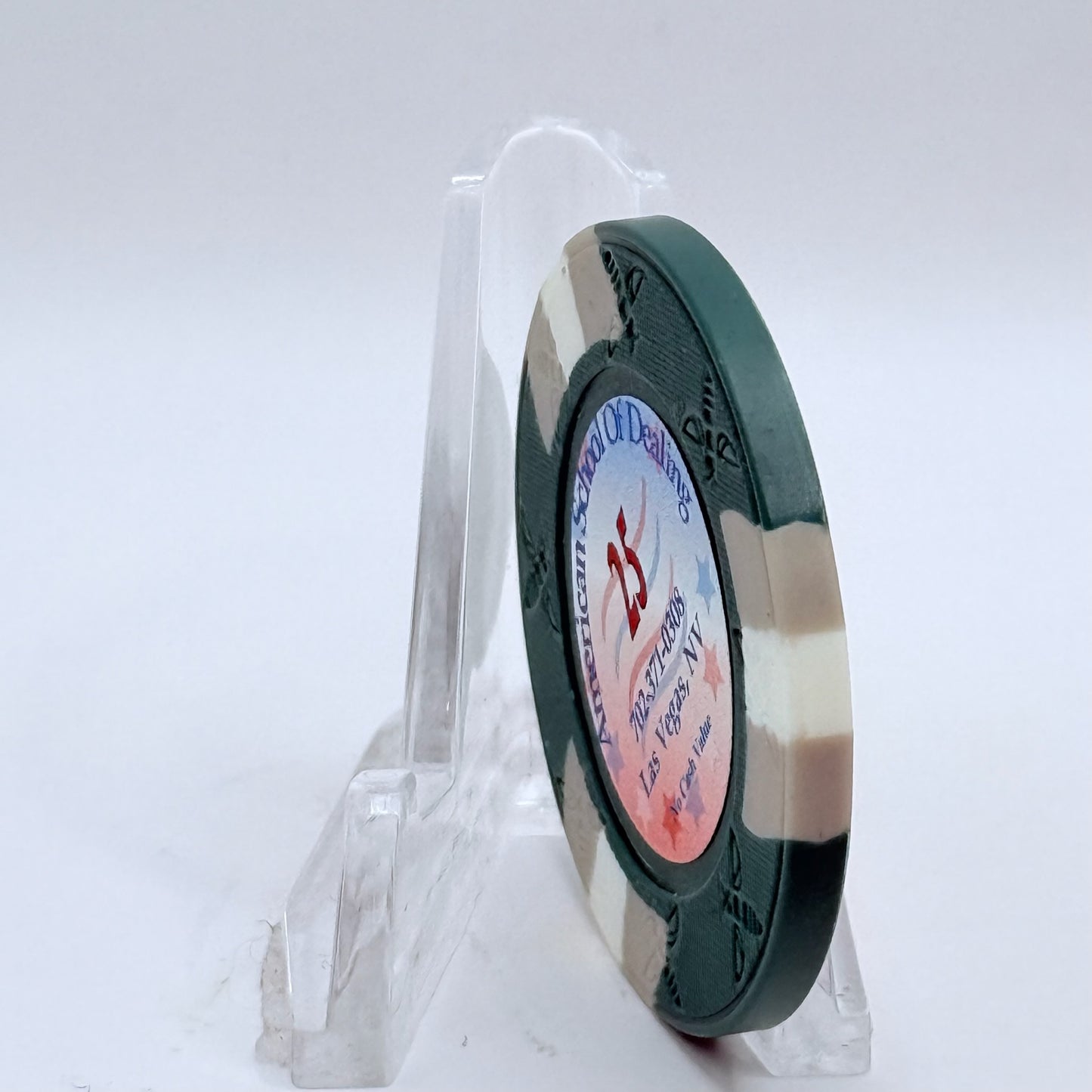 American School of Dealing Las Vegas Nevada 2008 'Grand Opening' $25 NCV Casino Chip D0479