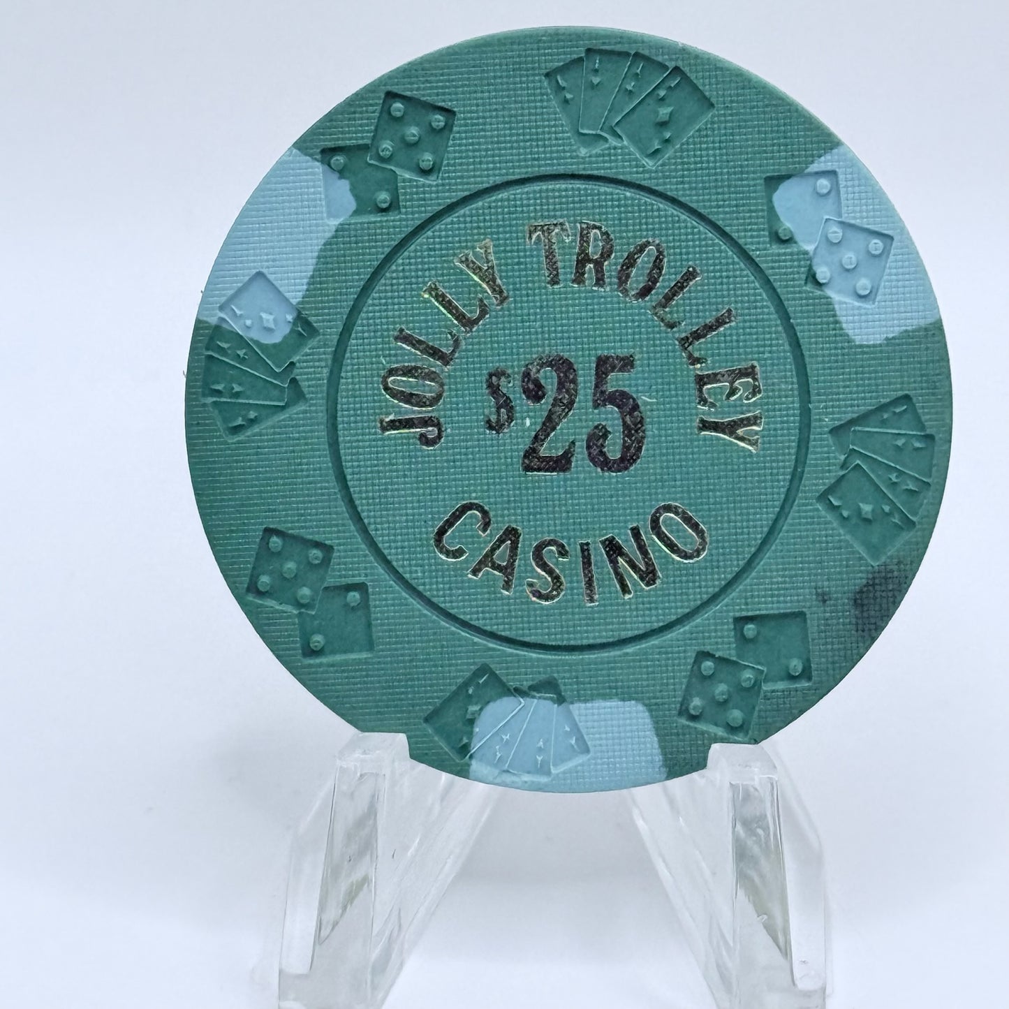Jolly Trolley Las Vegas Nevada 1990s $25 Casino Chip N1813