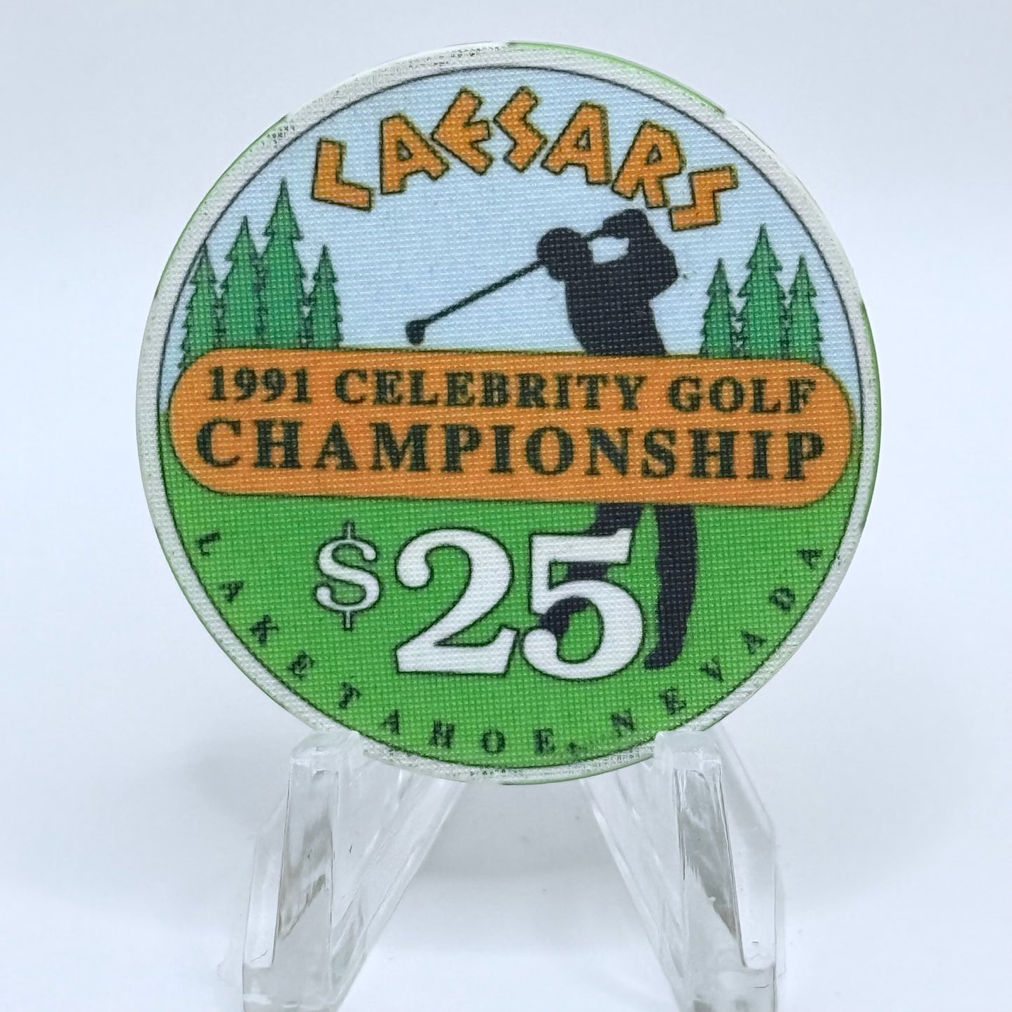 Caesars Tahoe Lake Tahoe Nevada 1991 'Celebrity Golf Championship' LE $25 Casino Chip N0582