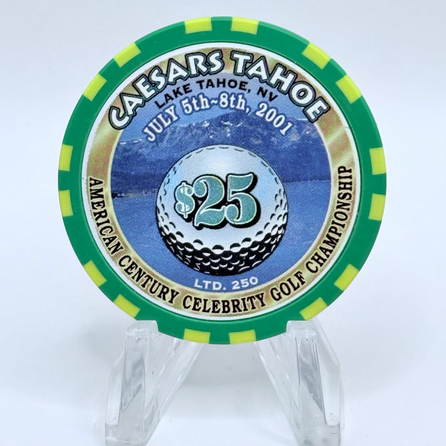 Caesars Tahoe Lake Tahoe Nevada 2001 'American Century Celebrity Golf Championship' LE $25 Casino Chip V6770