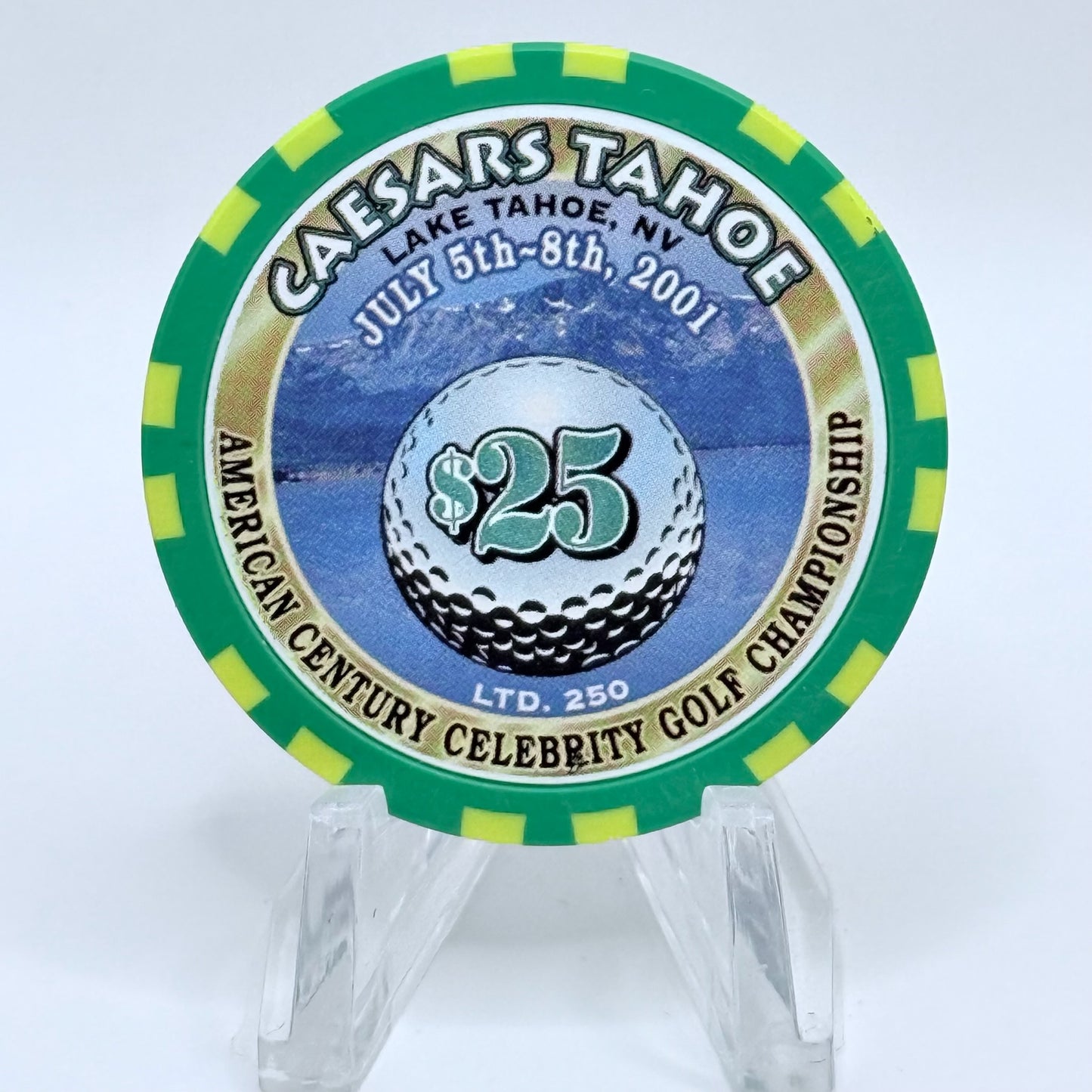 Caesars Tahoe Lake Tahoe Nevada 2001 'American Century Celebrity Golf Championship' LE $25 Casino Chip V6770