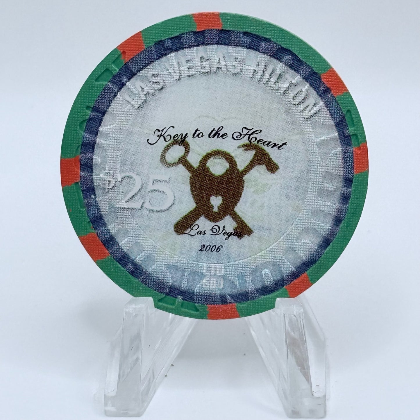 Las Vegas Hilton Las Vegas Nevada 2005 'Reba, Key to the Heart' LE $25 Casino Chip E5310