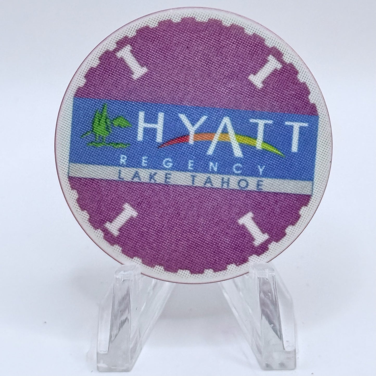 Hyatt Regency (Lake Tahoe) Incline Village Nevada 1991 'Purple' Series 1 Roulette Casino Chip N0708
