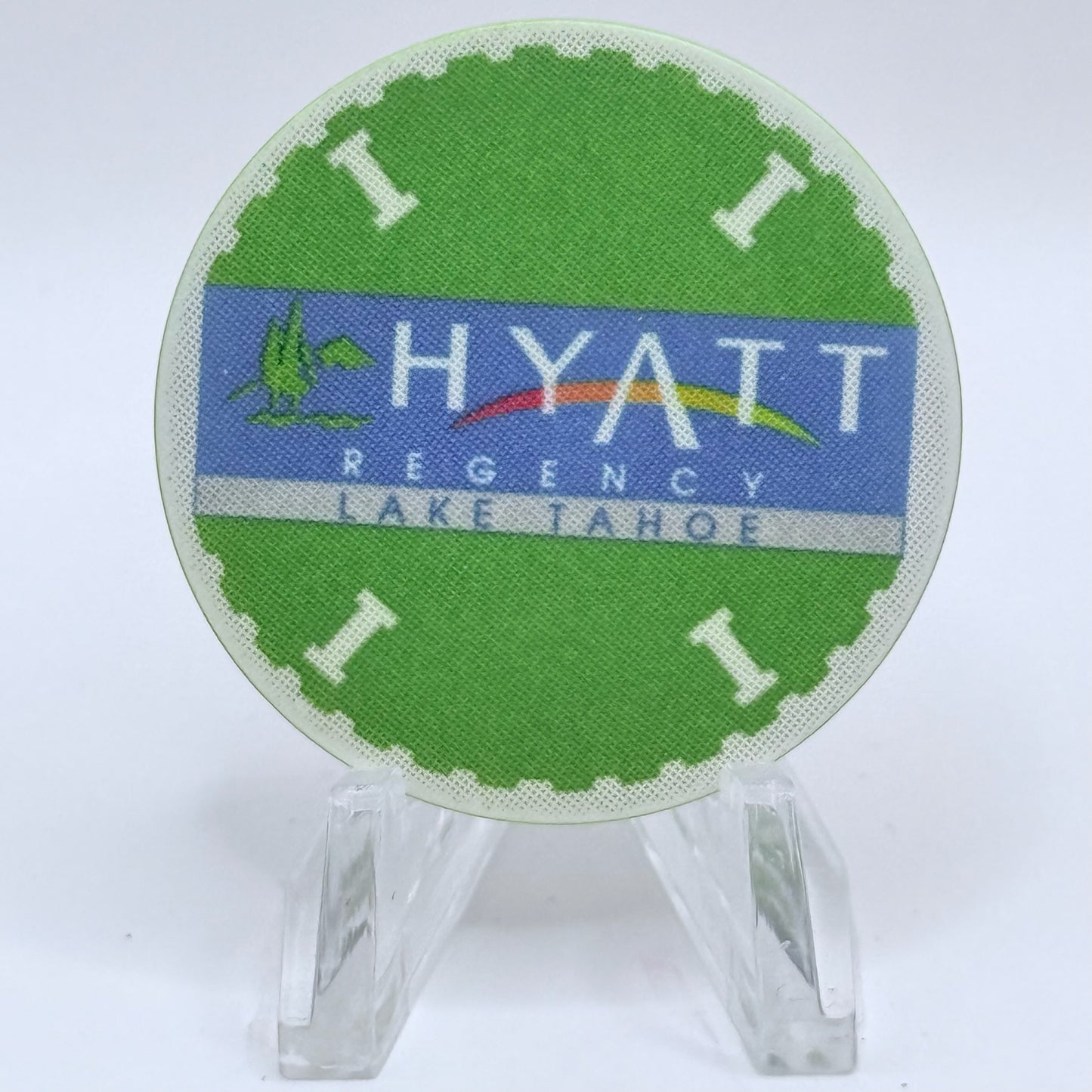 Hyatt Regency (Lake Tahoe) Incline Village Nevada 1991 'Green' Series 1 Roulette Casino Chip N0708