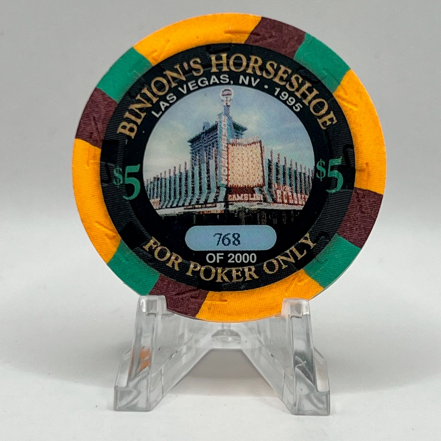 Horseshoe Club (Binion's) Las Vegas NV 1995 LE $5 Chip N2582