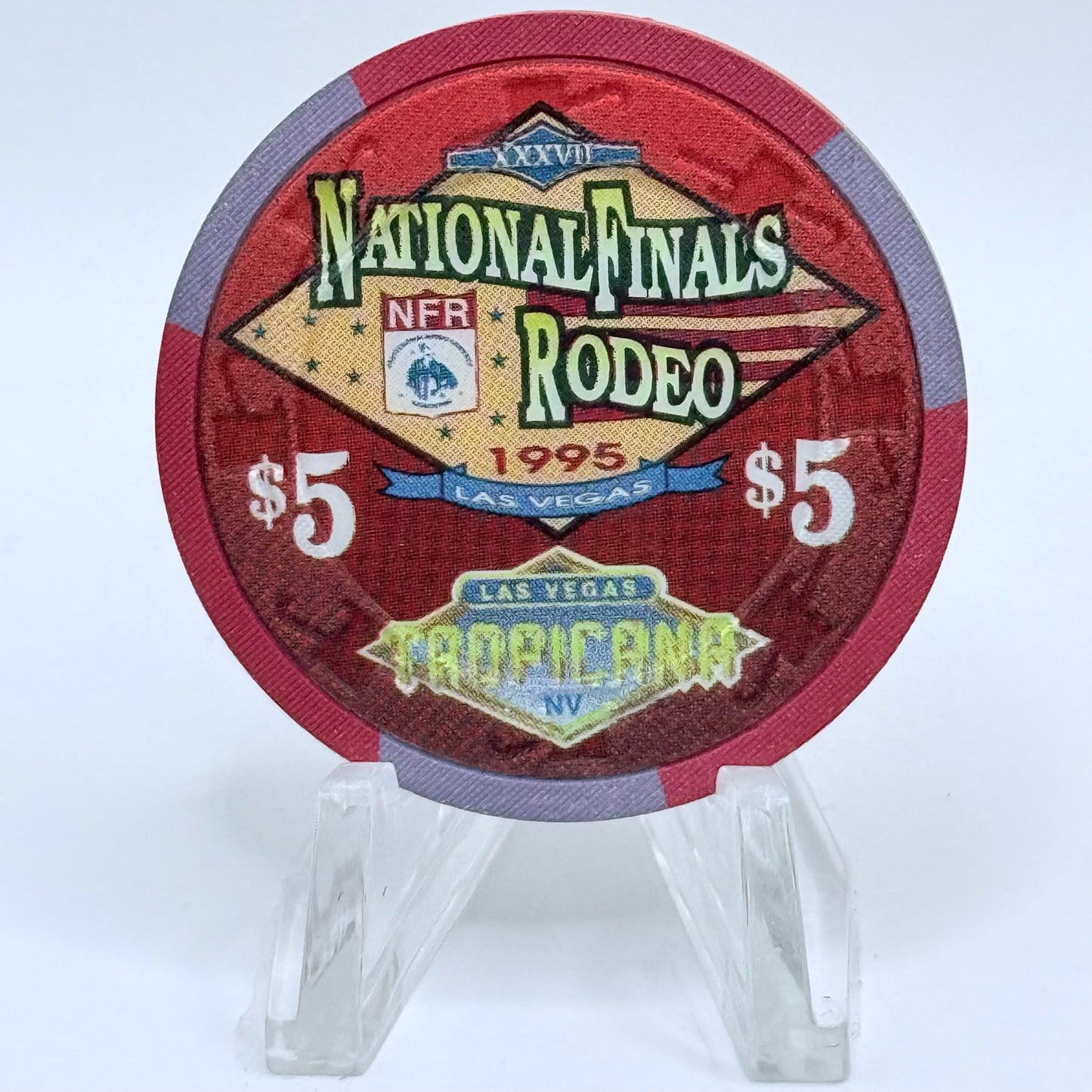 Tropicana Las Vegas Nevada 1995 'NFR Rodeo' LE $5 Casino Chip N1345