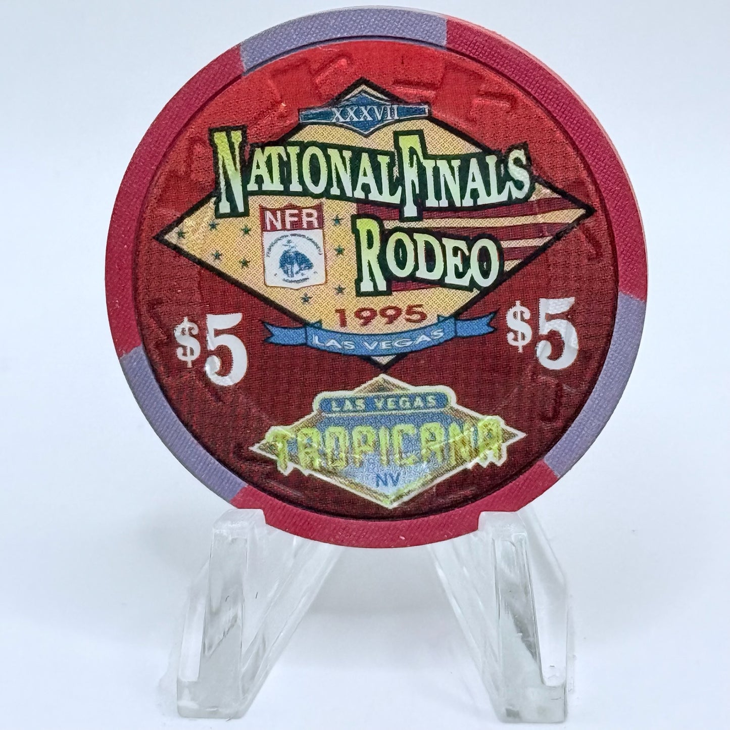 Tropicana Las Vegas Nevada 1995 'NFR Rodeo' LE $5 Casino Chip N1349