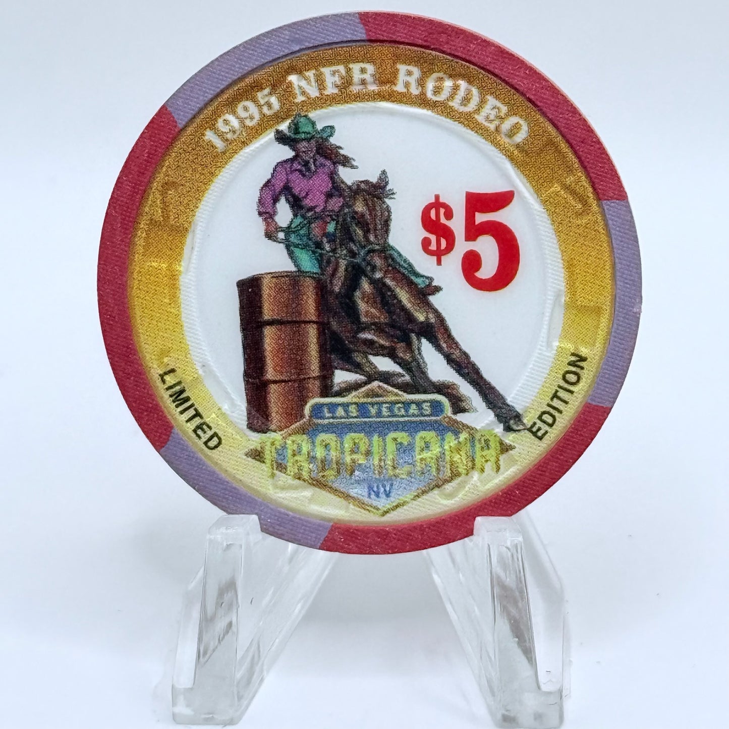 Tropicana Las Vegas Nevada 1995 'NFR Rodeo' LE $5 Casino Chip N1311