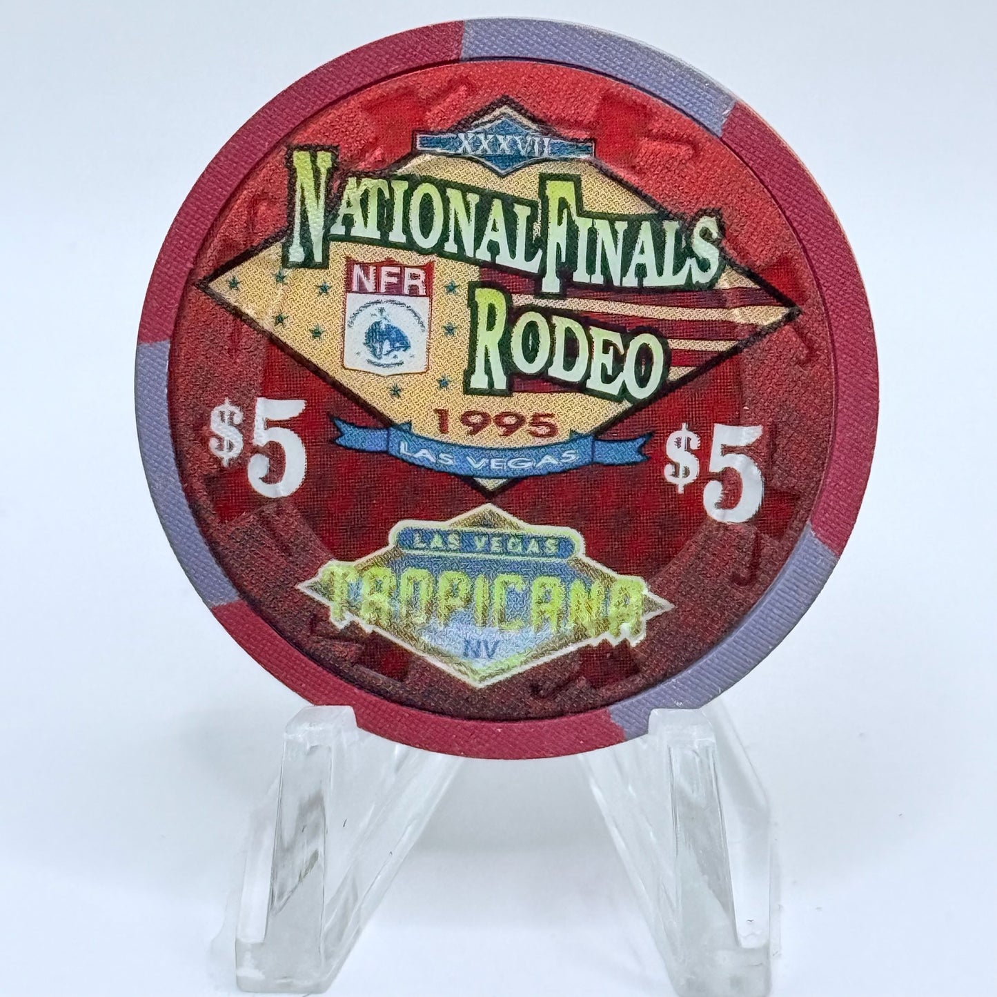 Tropicana Las Vegas Nevada 1995 'NFR Rodeo' LE $5 Casino Chip N1311