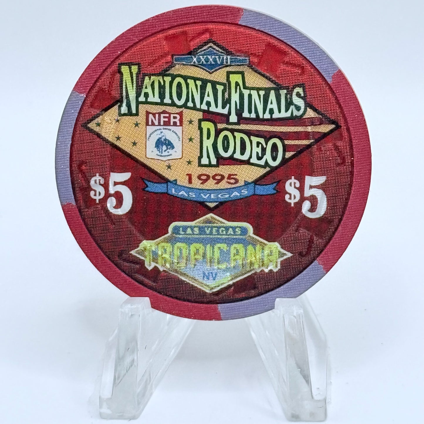 Tropicana Las Vegas Nevada 1995 'NFR Rodeo' LE $5 Casino Chip N1340