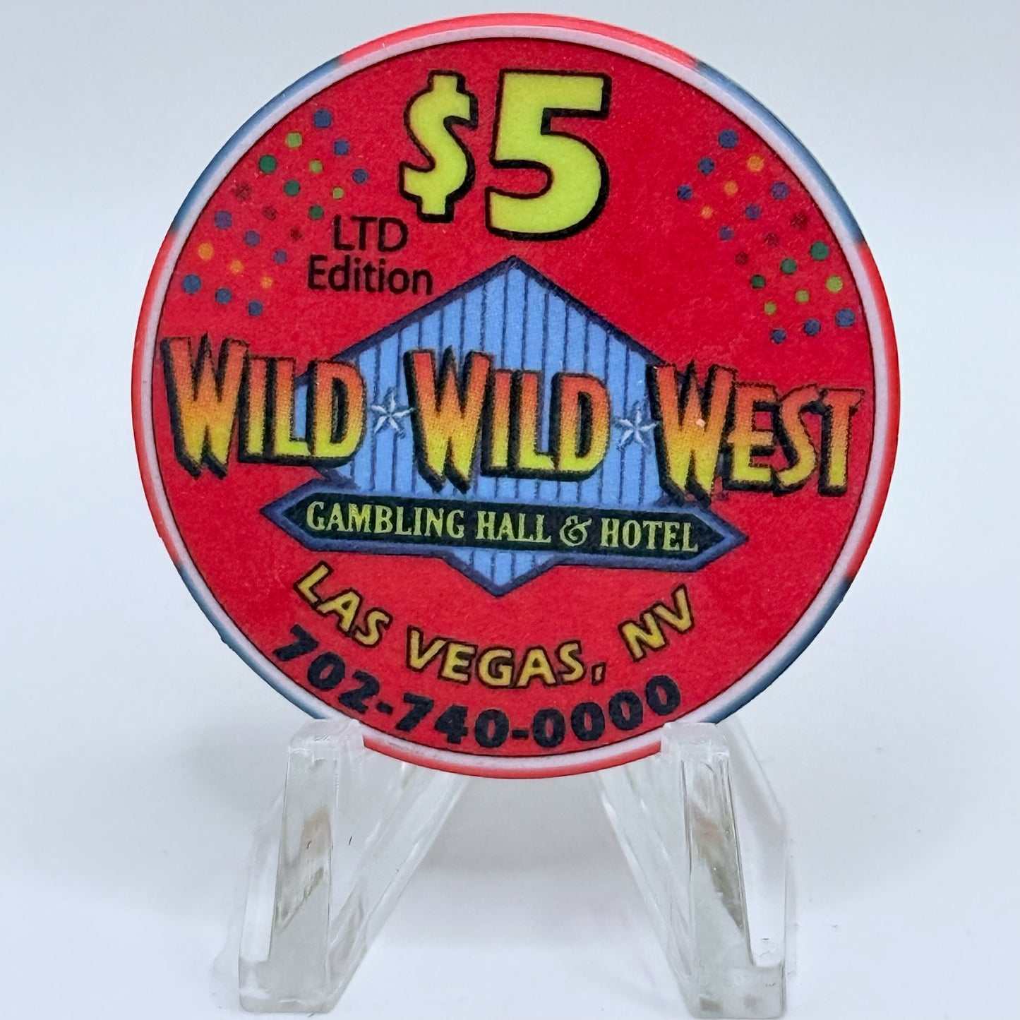 Wild Wild West Las Vegas Nevada 2004 'Courtney' LE $5 Casino Chip E3339