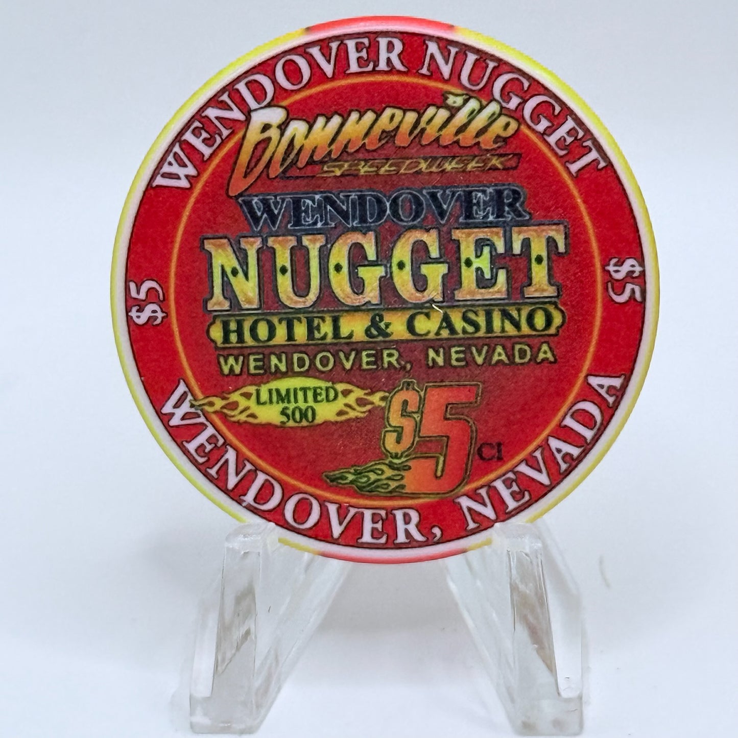 Wendover Nugget Wendover Nevada 2006 'Bonneville Speedway' LE $5 Casino Chip E5699