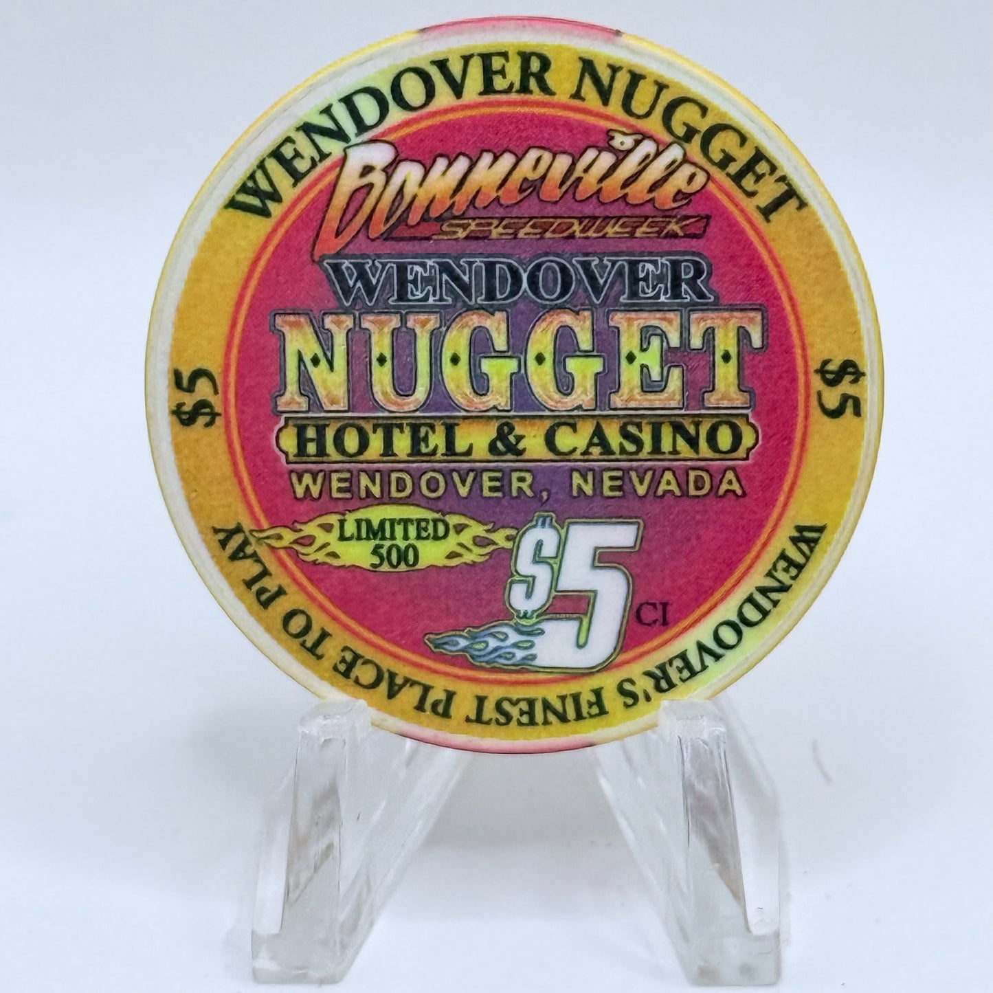 Wendover Nugget Wendover Nevada 2004 'Bonneville Speedweek' LE $5 Casino Chip E3706