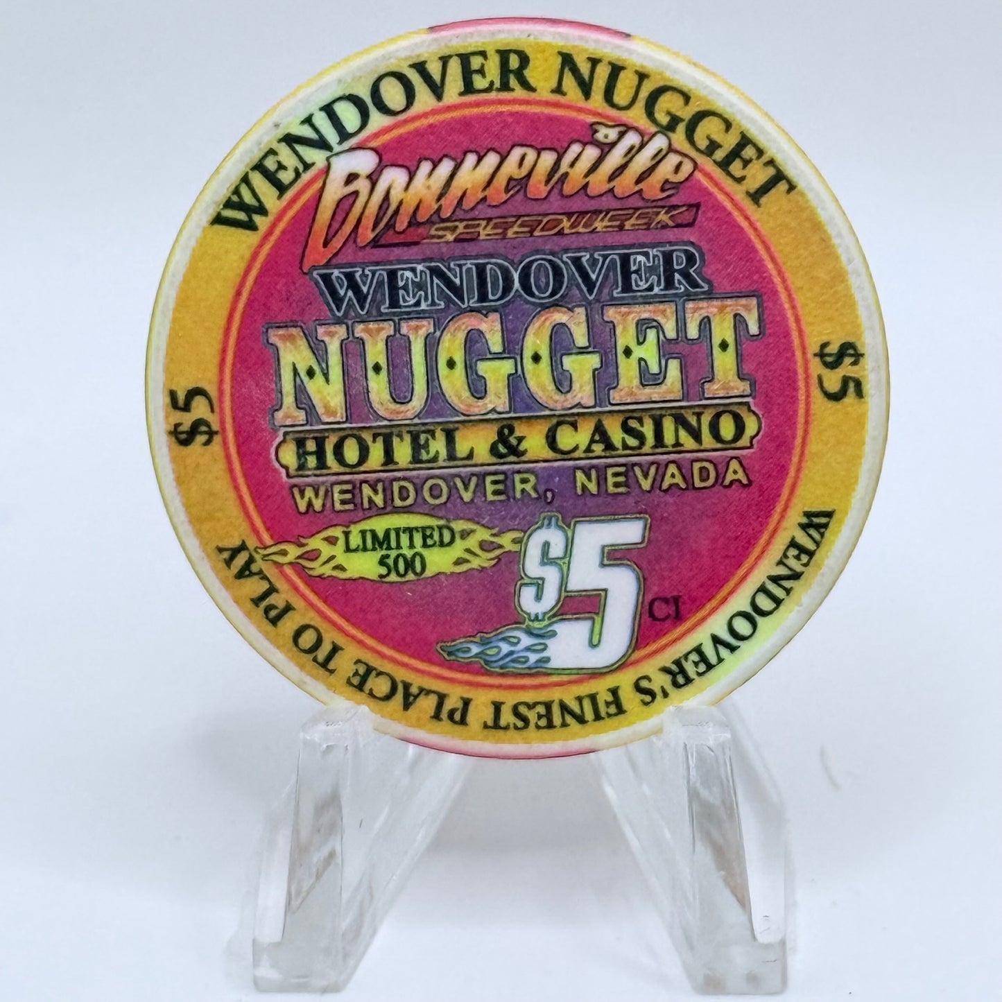 Wendover Nugget Wendover Nevada 2004 'Bonneville Speedweek' LE $5 Casino Chip E3705