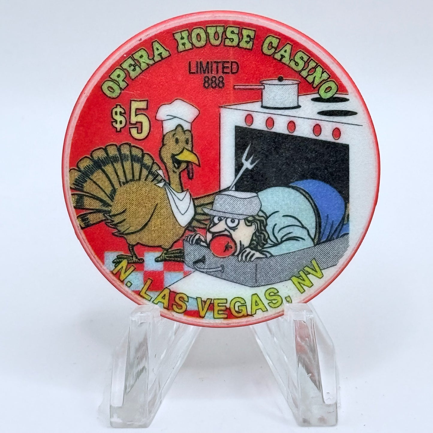 Opera House Casino N. Las Vegas Nevada 1997 'Thanksgiving' LE $5 Casino Chip V1251
