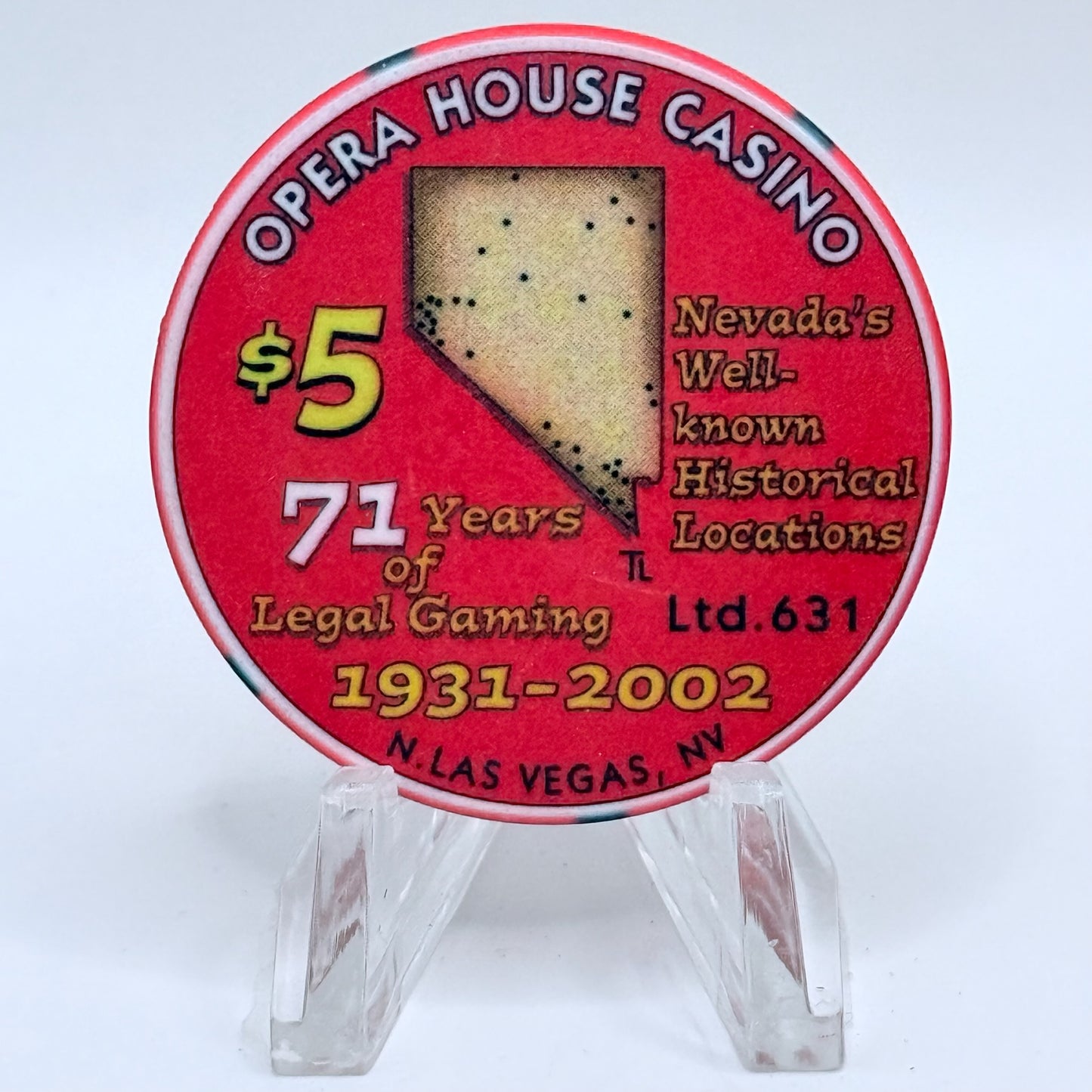 Opera House Casino N. Las Vegas Nevada 2002 LE $5 Casino Chip V9266