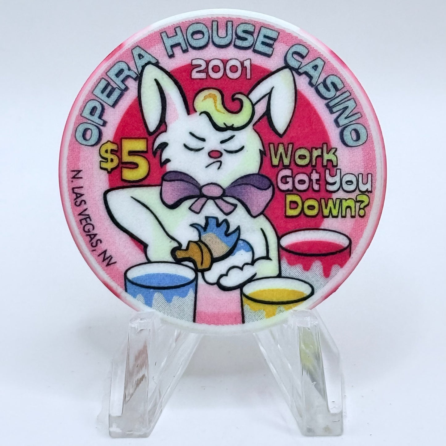 Opera House Casino N. Las Vegas Nevada 2001 'Happy Easter' LE $5 Casino Chip V6487