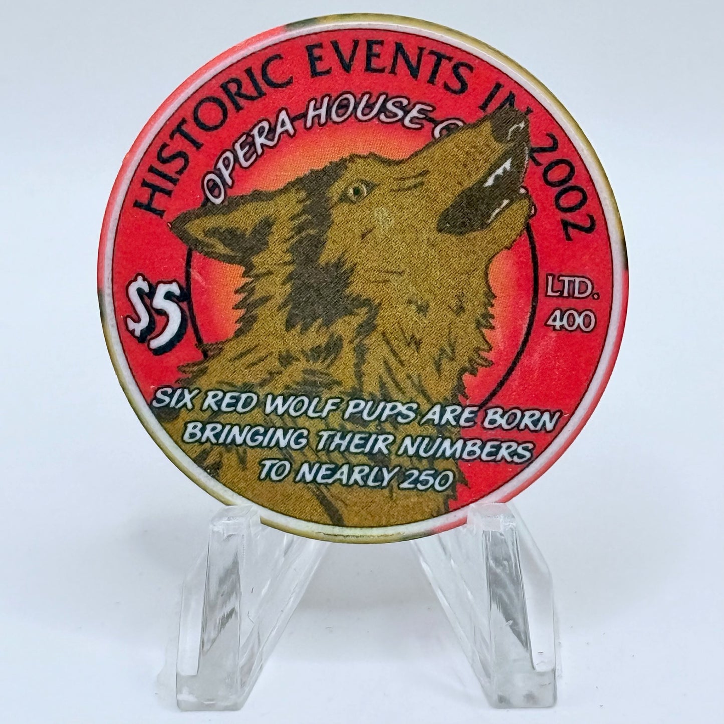 Opera House Casino N. Las Vegas Nevada 2002 'Historic Events' LE $5 Casino Chip E1743
