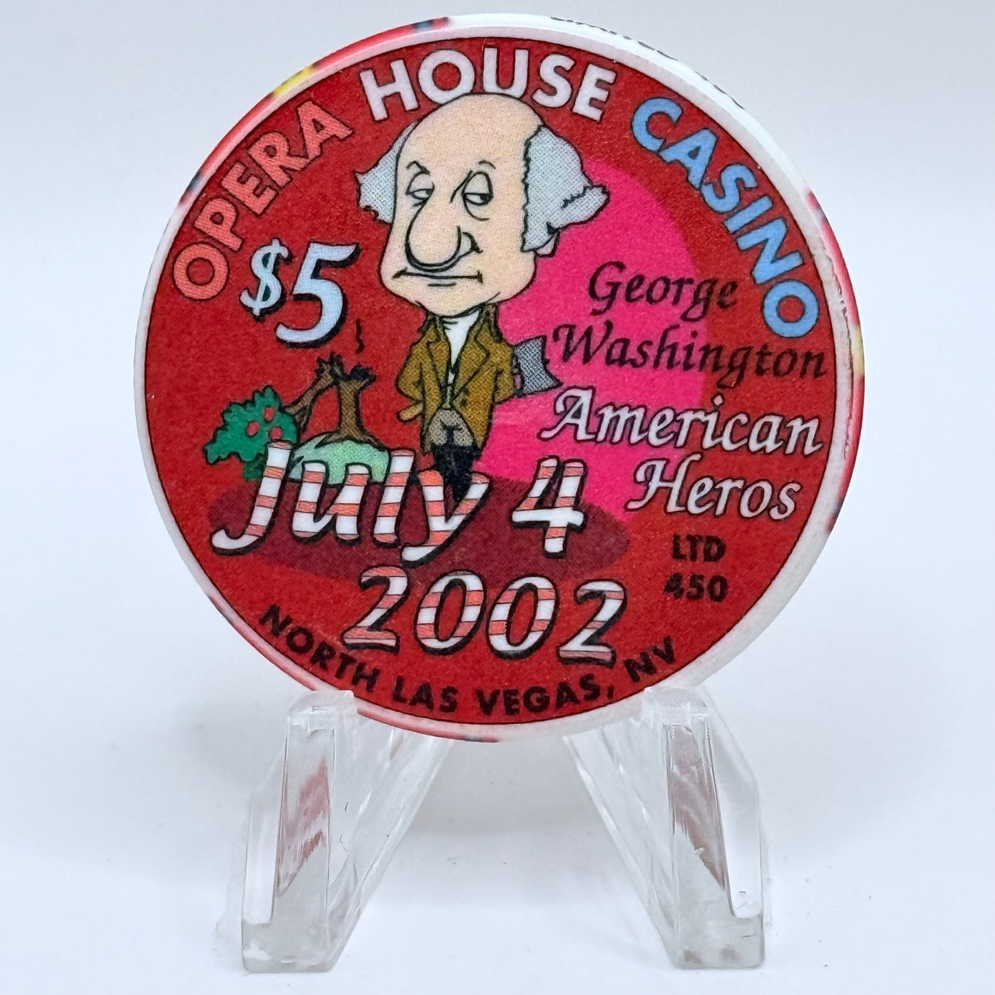 Opera House Casino N. Las Vegas Nevada 2002 'Fourth of July' LE $5 Casino Chip E1744