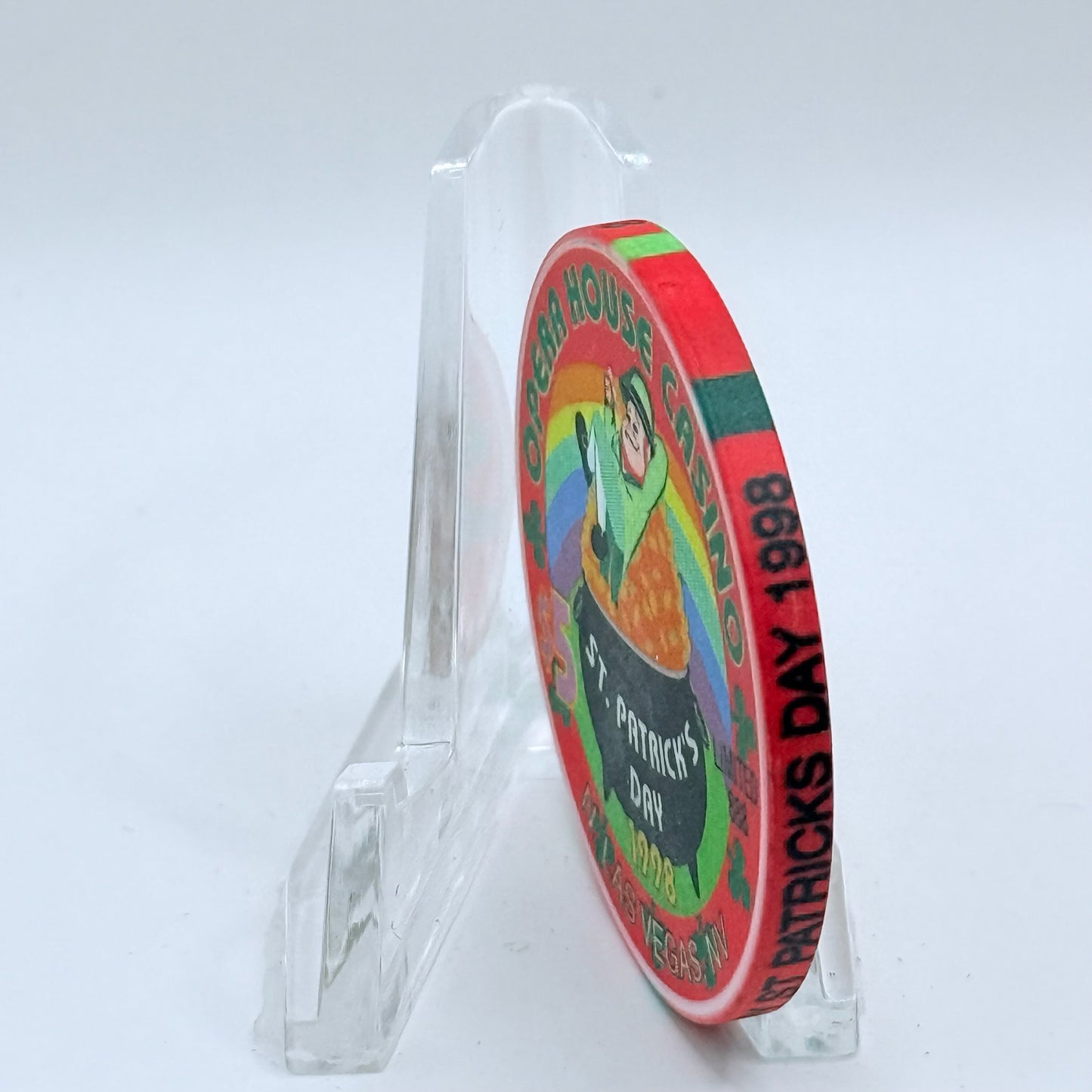 Opera House Casino N. Las Vegas Nevada 1998 'St. Patrick's Day' LE $5 Casino Chip V1250