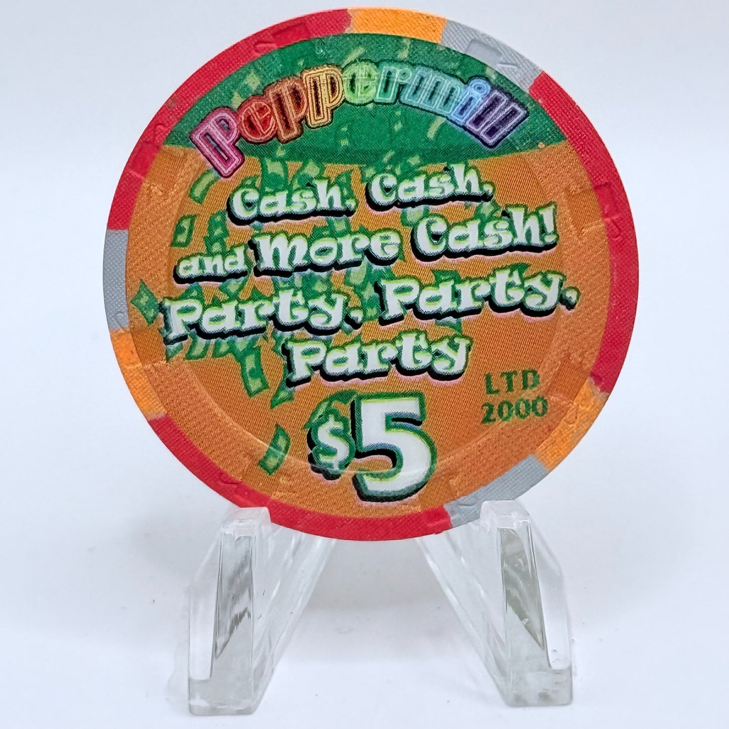 Peppermill Wendover Nevada 2002 '17th Anniversary' LE $5 Casino Chip E2119