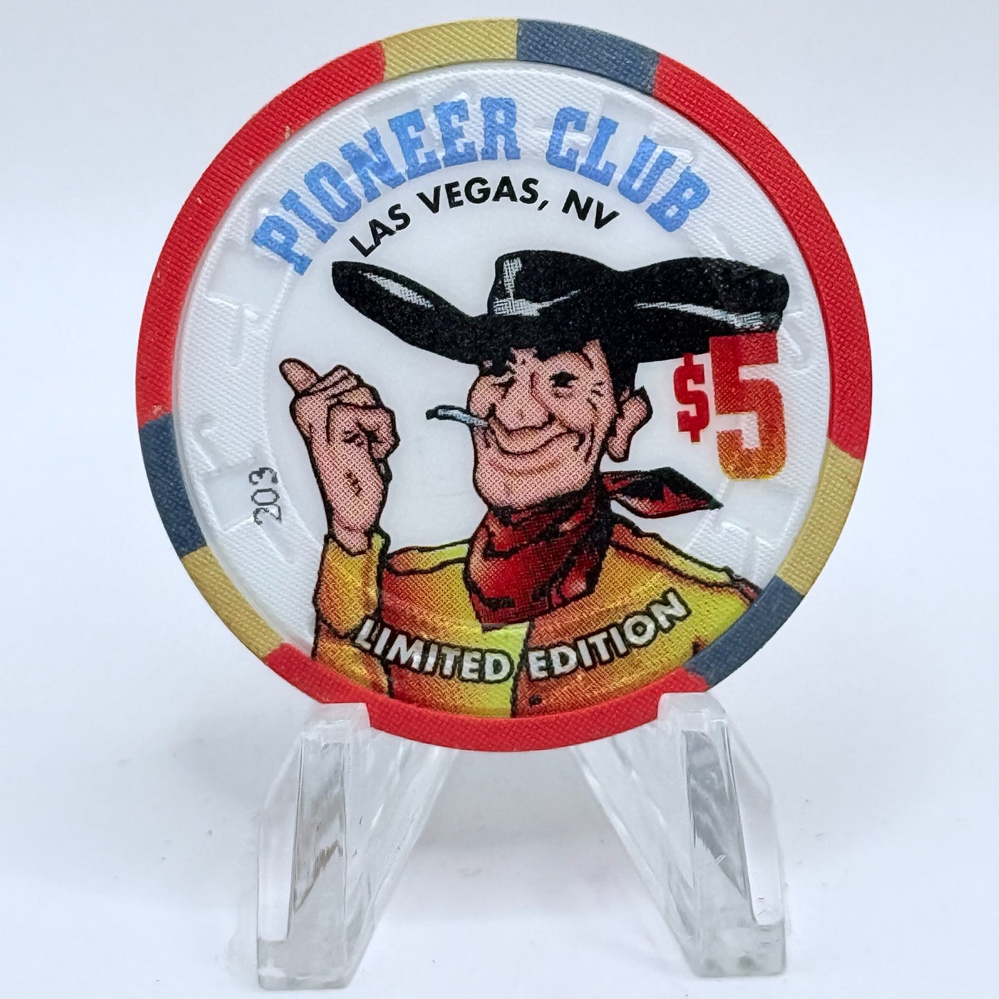 Pioneer Club Las Vegas Nevada 1995 'State Of Nevada Founded' LE $5 Casino Chip N2546