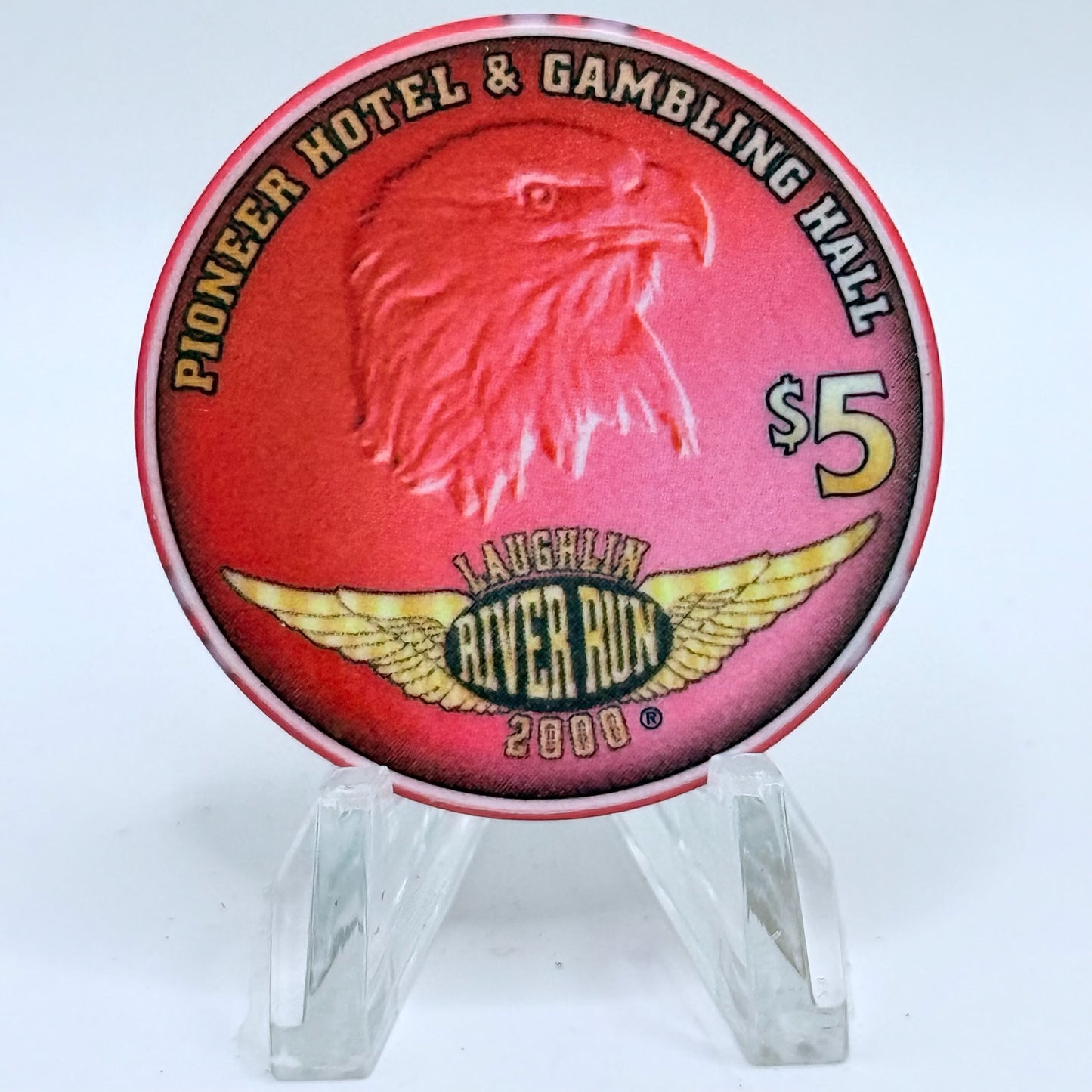 Pioneer Hotel & Gaming Hall Laughlin Nevada 2000 'River Run' LE $5 Casino Chip V5273