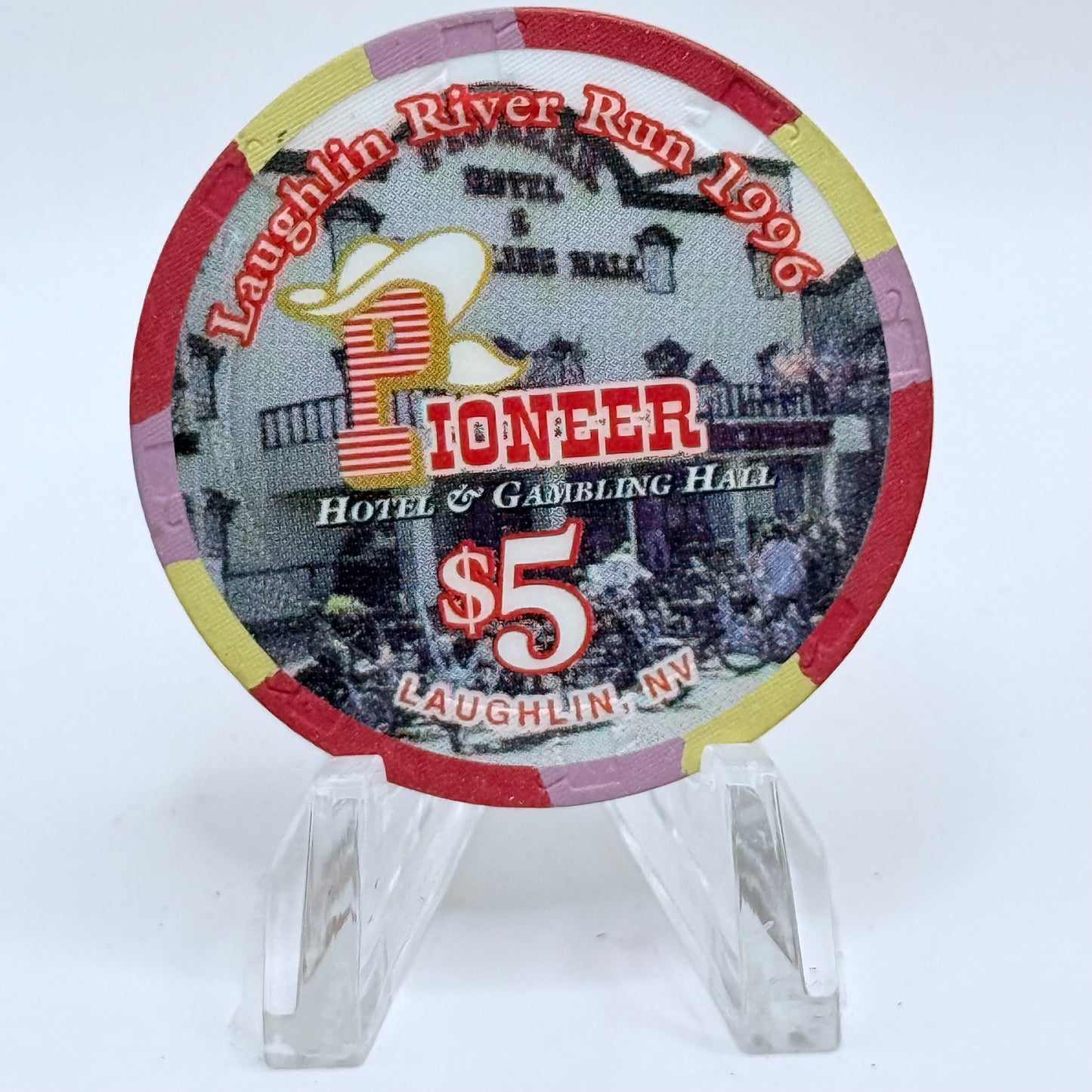 Pioneer Hotel & Gaming Hall Laughlin Nevada 1996 'River Run' LE $5 Casino Chip N8947