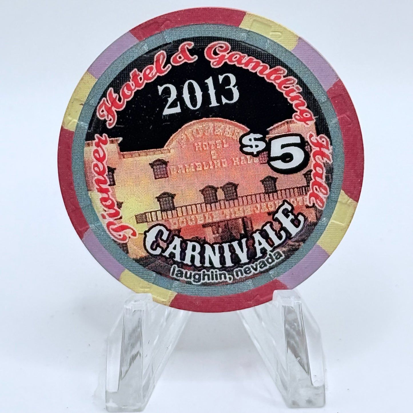 Pioneer Hotel & Gaming Hall Laughlin Nevada 2013 'Carnivale' LE $5 Casino Chip