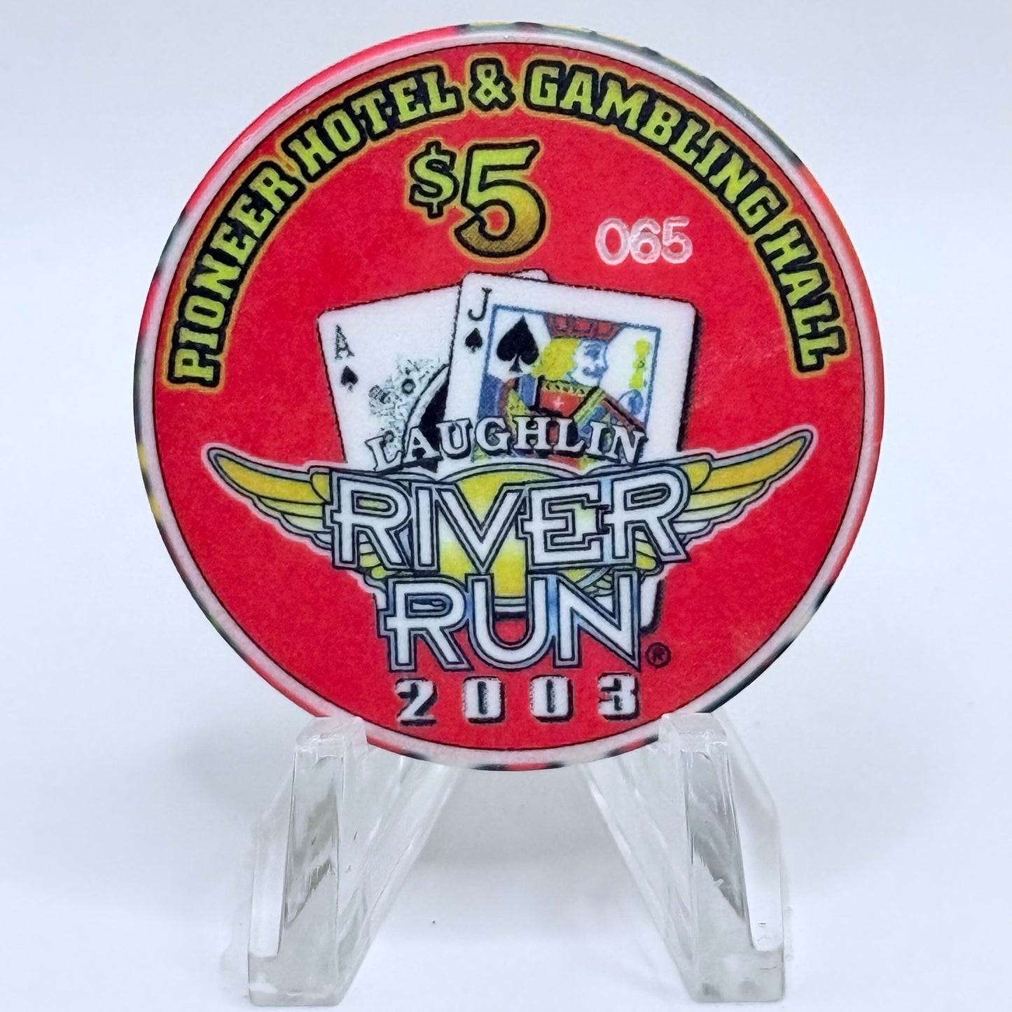 Pioneer Hotel & Gaming Hall Laughlin Nevada 2003 'River Run' LE $5 Casino Chip E2127