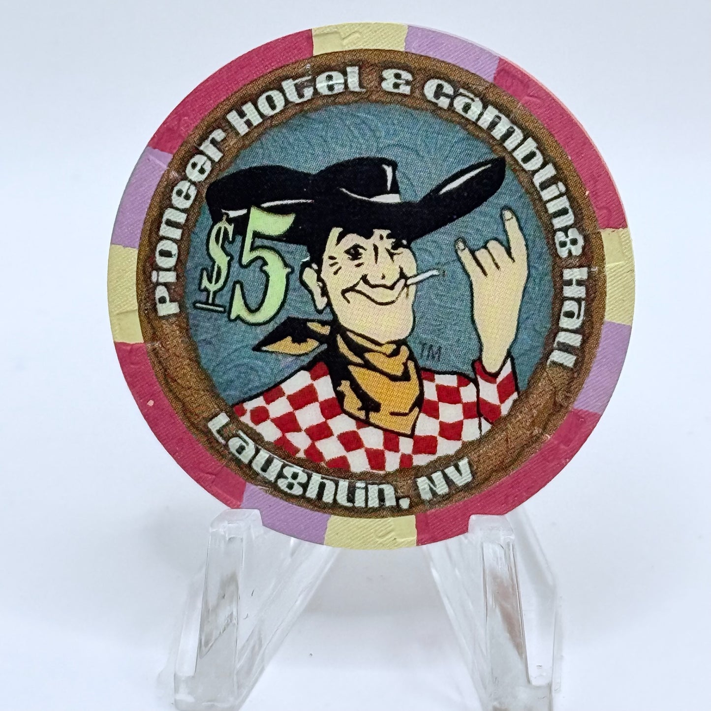 Pioneer Hotel & Gaming Hall Laughlin Nevada 2009 LE $5 Casino Chip E9185