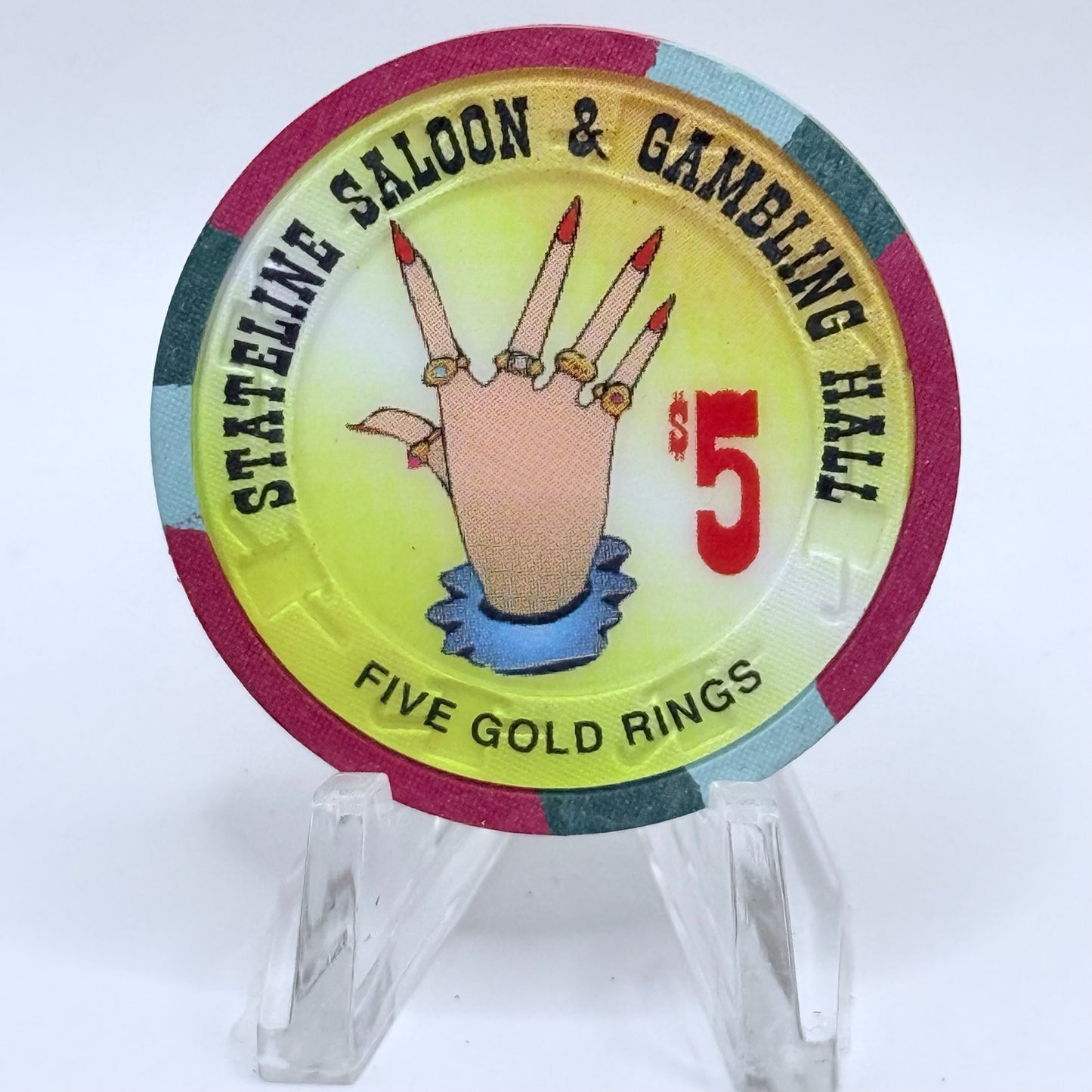 Stateline Saloon Amargosa Valley Nevada 1996 '12 Days of Christmas' Series 1 LE $5 Casino Chip - Lot of 12 chips #336