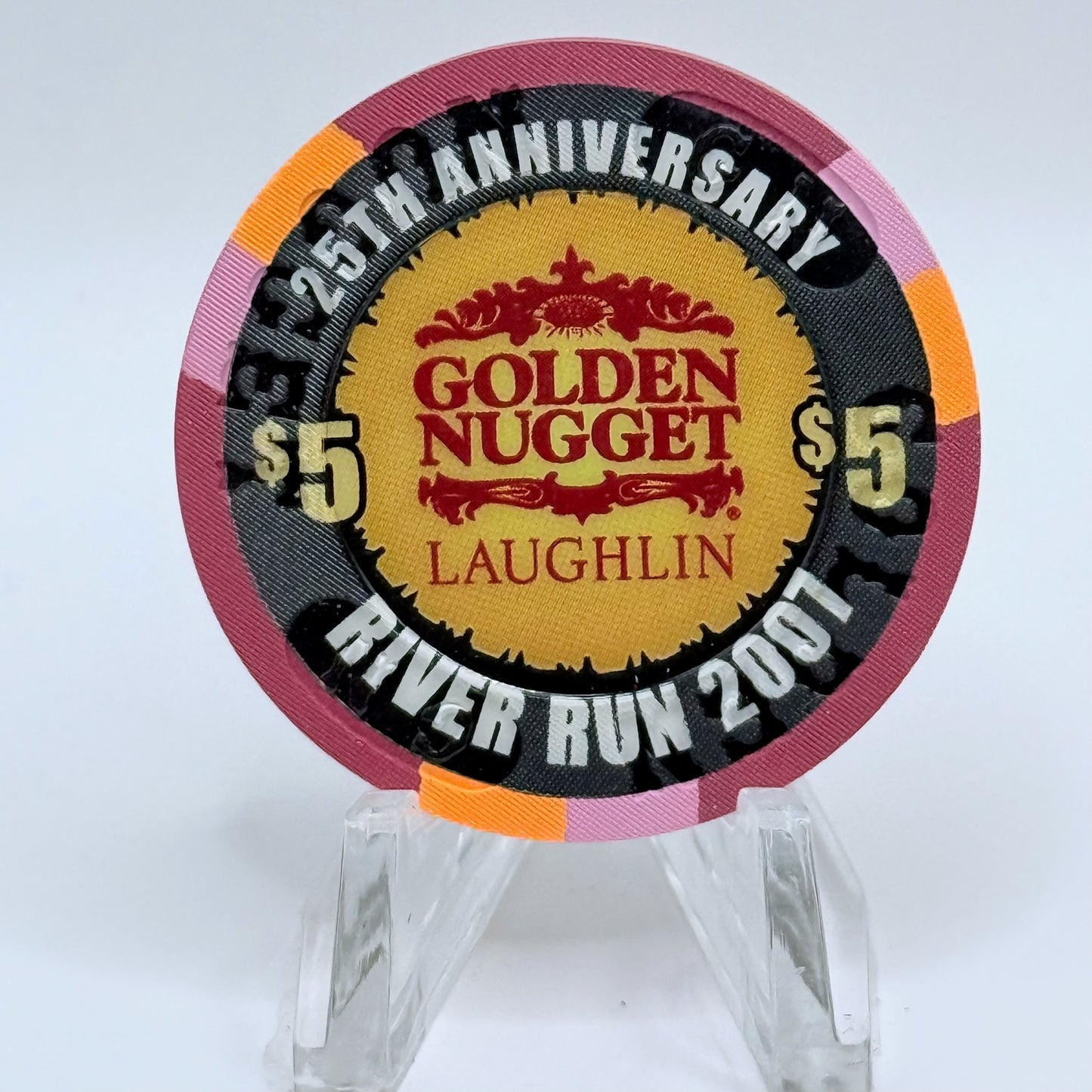 Golden Nugget Laughlin Nevada 2007 '25th Anniversary' LE $5 Casino Chip E8476