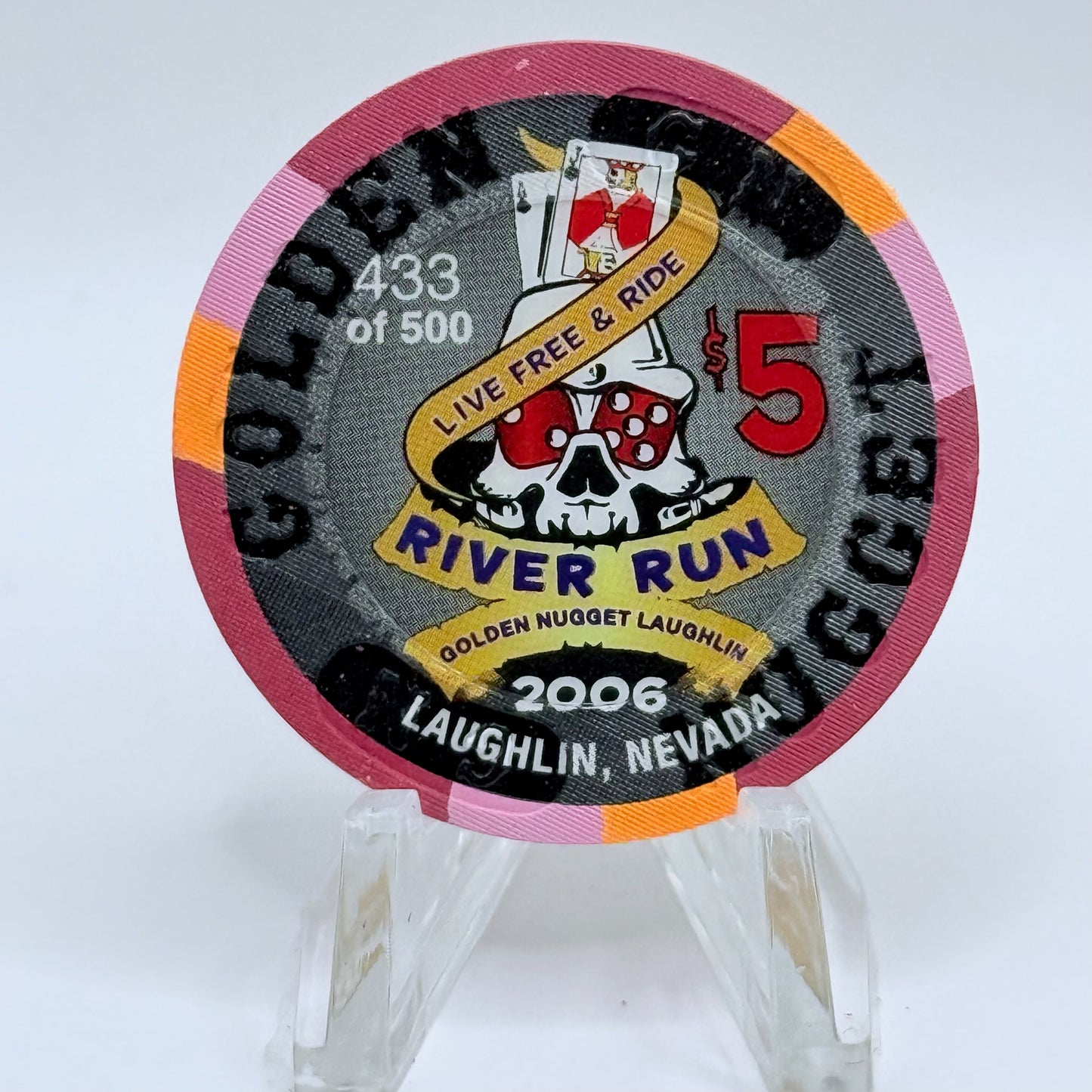 Golden Nugget Laughlin Nevada 2006 'River Run' LE $5 Casino Chip E5423