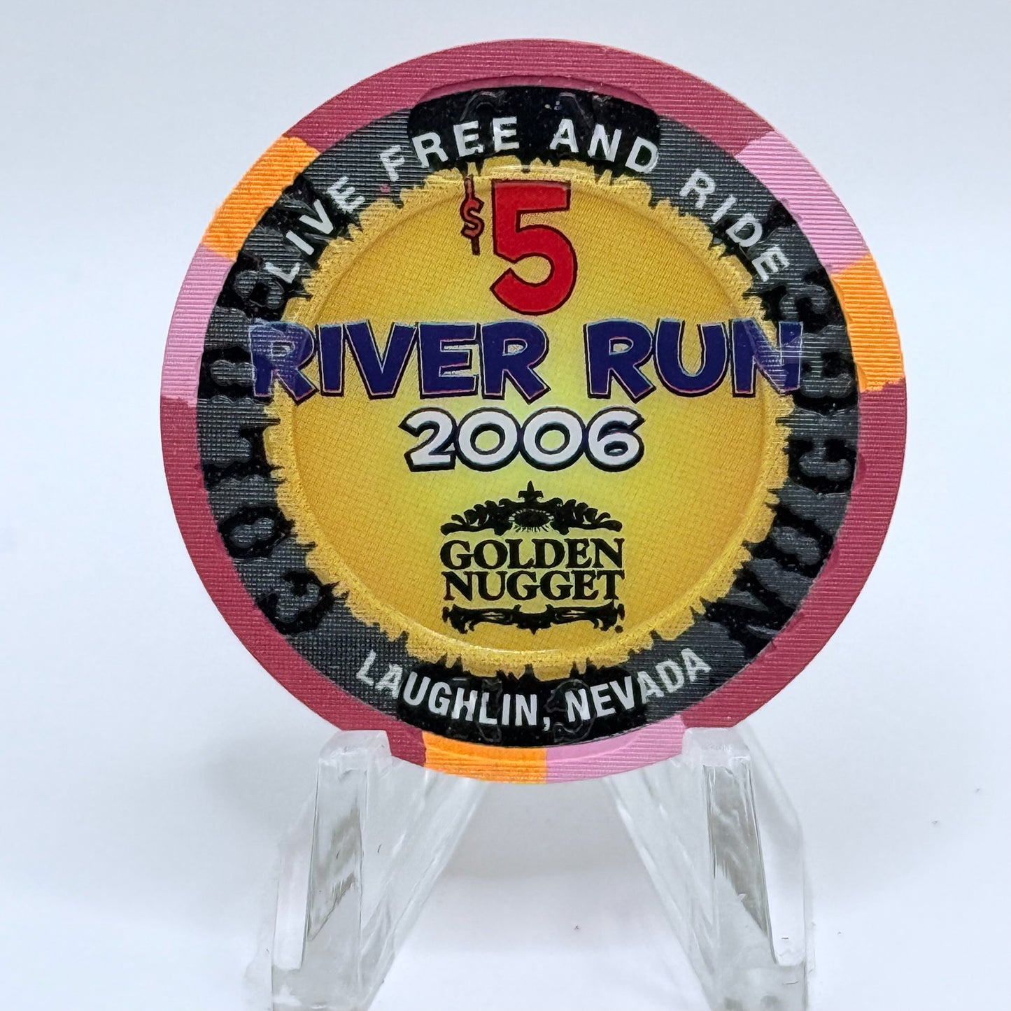 Golden Nugget Laughlin Nevada 2006 'River Run' LE $5 Casino Chip E5423