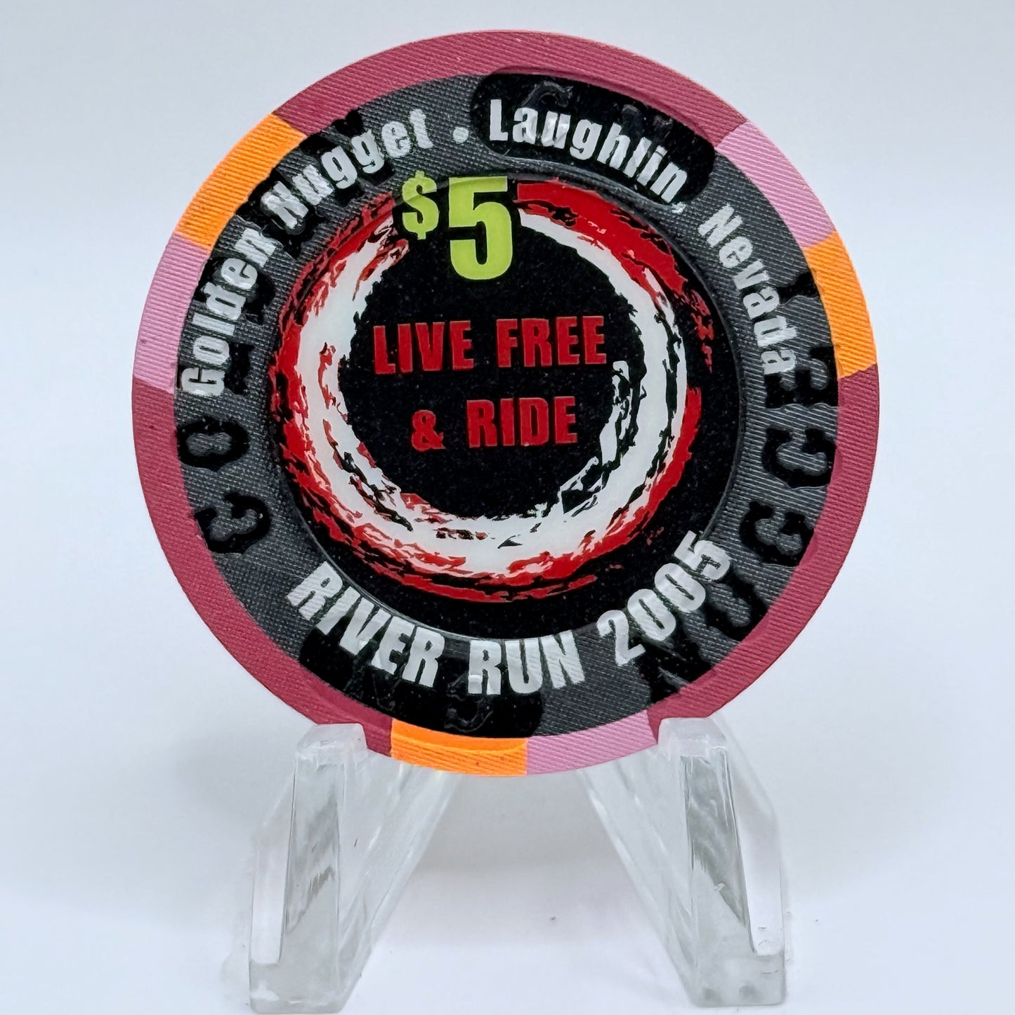 Golden Nugget Laughlin Nevada 2005 'River Run' LE $5 Casino Chip E4521
