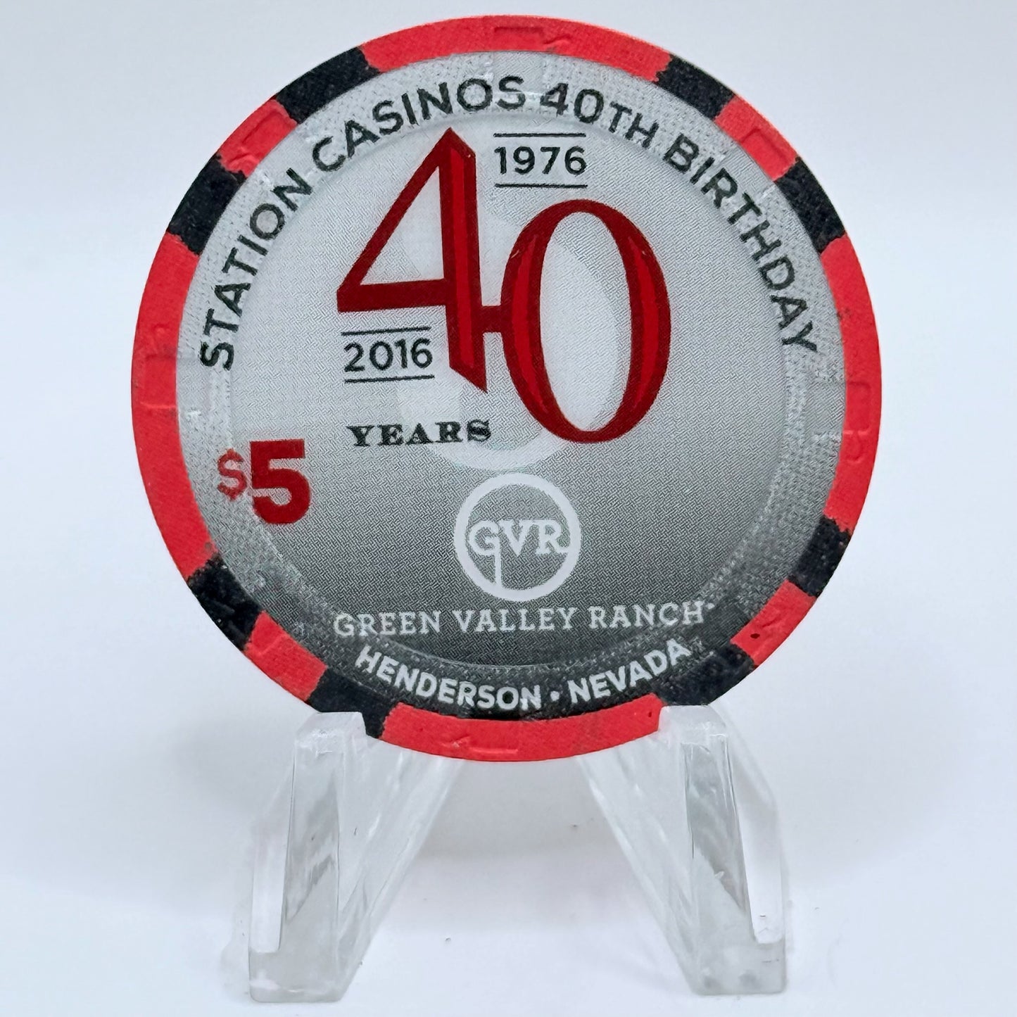 Green Valley Ranch Henderson Nevada 2016 '40th Birthday For Station Casinos' LE $5 Casino Chip