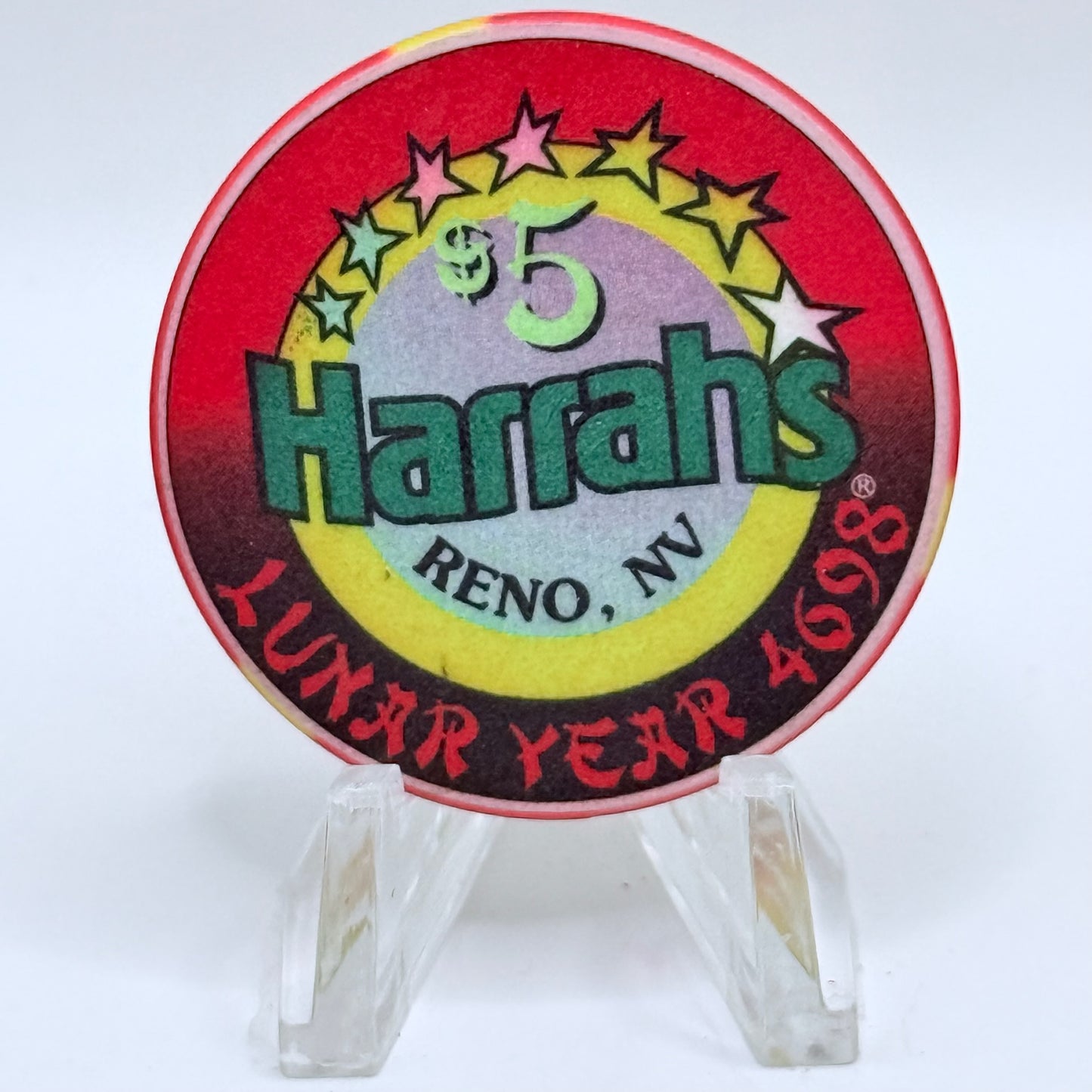Harrah's Reno Nevada 2000 'Year Of The Dragon' LE $5 Casino Chip V4497