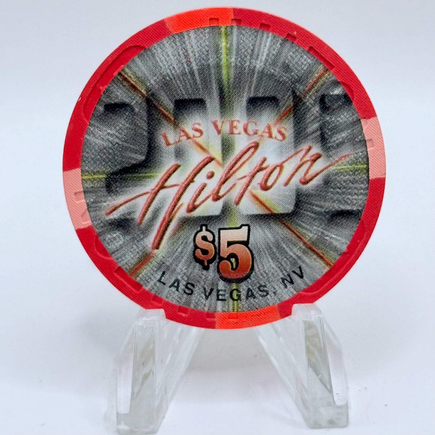 Las Vegas Hilton Las Vegas Nevada 1999 'Blackjack In Spades' LE $5 Casino Chip V4529