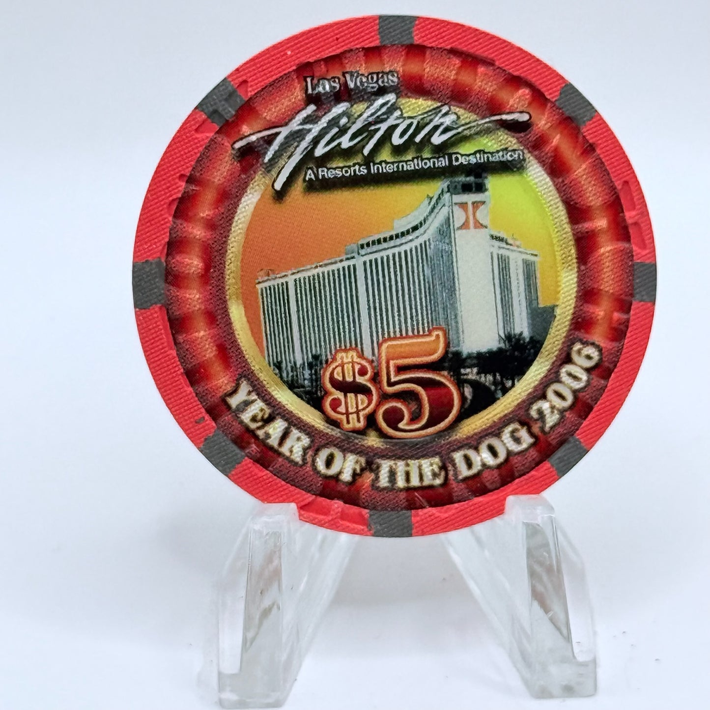 Las Vegas Hilton Las Vegas Nevada 2006 'Year Of The Dog' LE $5 Casino Chip E5176
