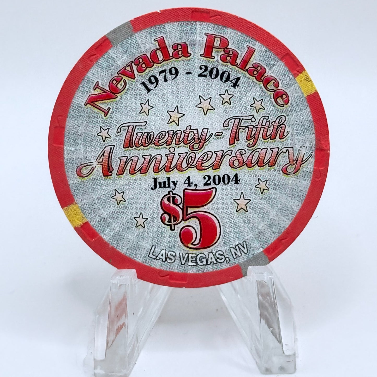 Nevada Palace Las Vegas Nevada 2004 'Twenty-fifth Anniversary' LE $5 Casino Chip E3519