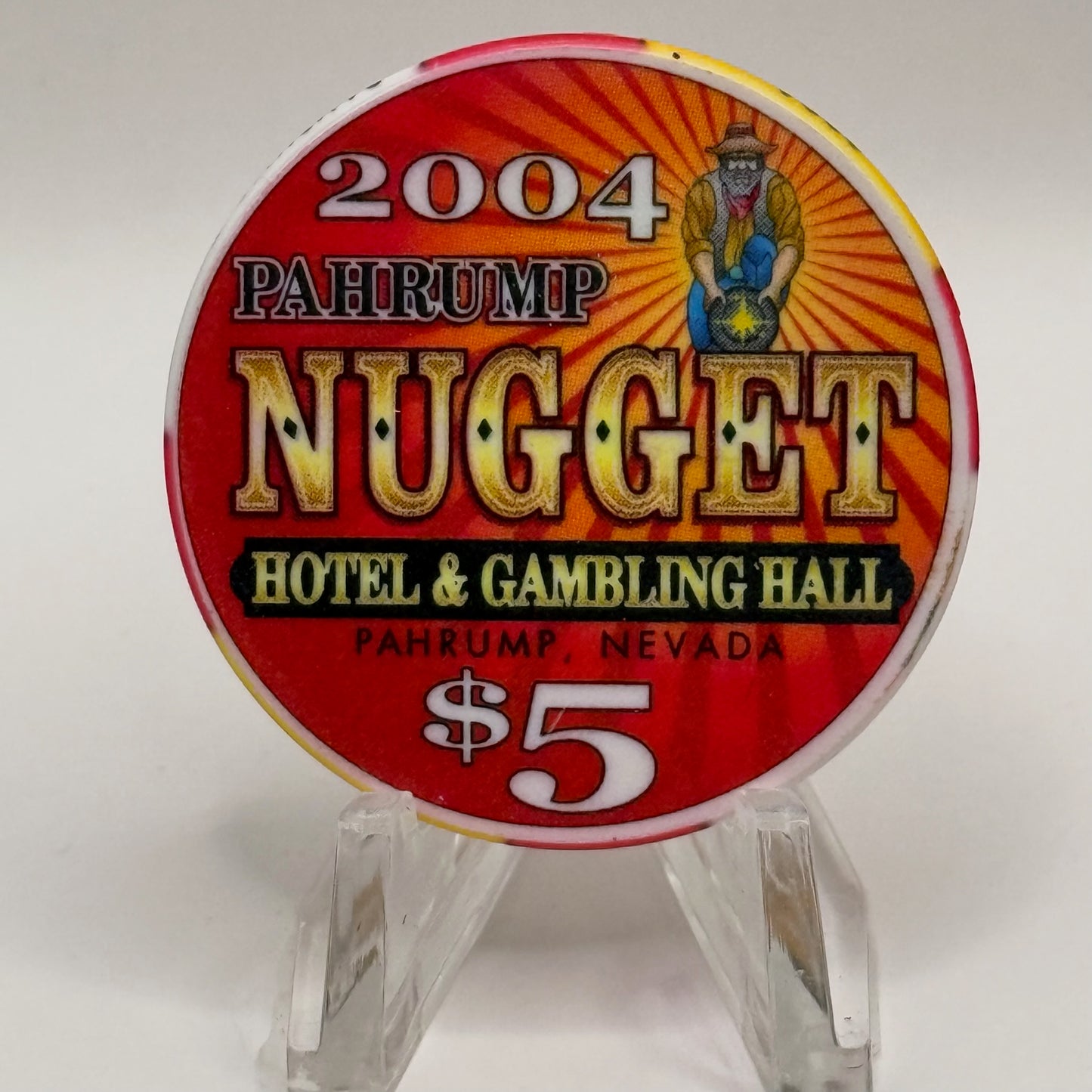 Pahrump Nugget Hotel & Gambling Hall Pahrump Nevada 2004 'Salute To The U.s. Air Force' LE $5 Casino Chip E3186